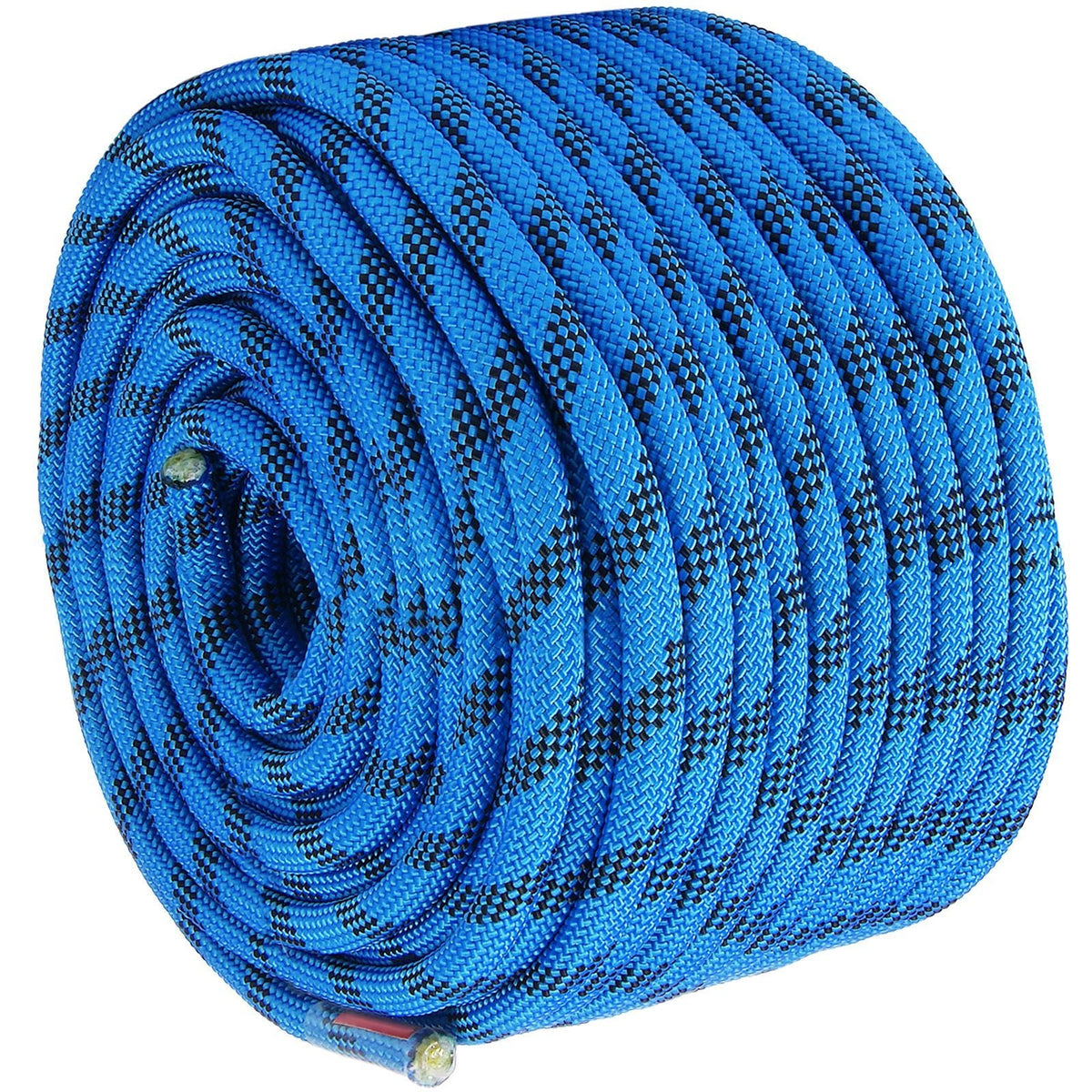 12.7mm Static Climbing Rope, 60.9M(200ft) Outdoor Rock Climbing Rope 30KN Breaking Tension, Fiber Rope for Escape, Rappelling, Fire Rescue, Blue