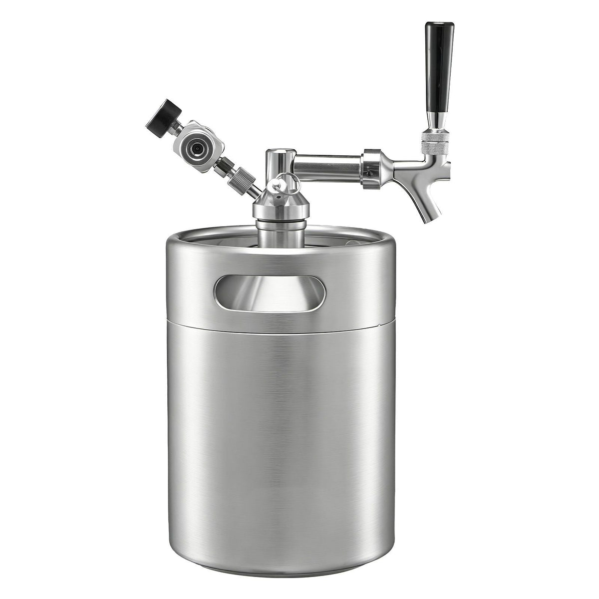 128oz Mini Keg, Pressurized Growler Tap System, 304 Stainless Steel Beer Kit, with Co2 Regulator, Self-Closing Faucet, Keeps Fresh and Carbonation for Homebrew, Craft and Draft Beer