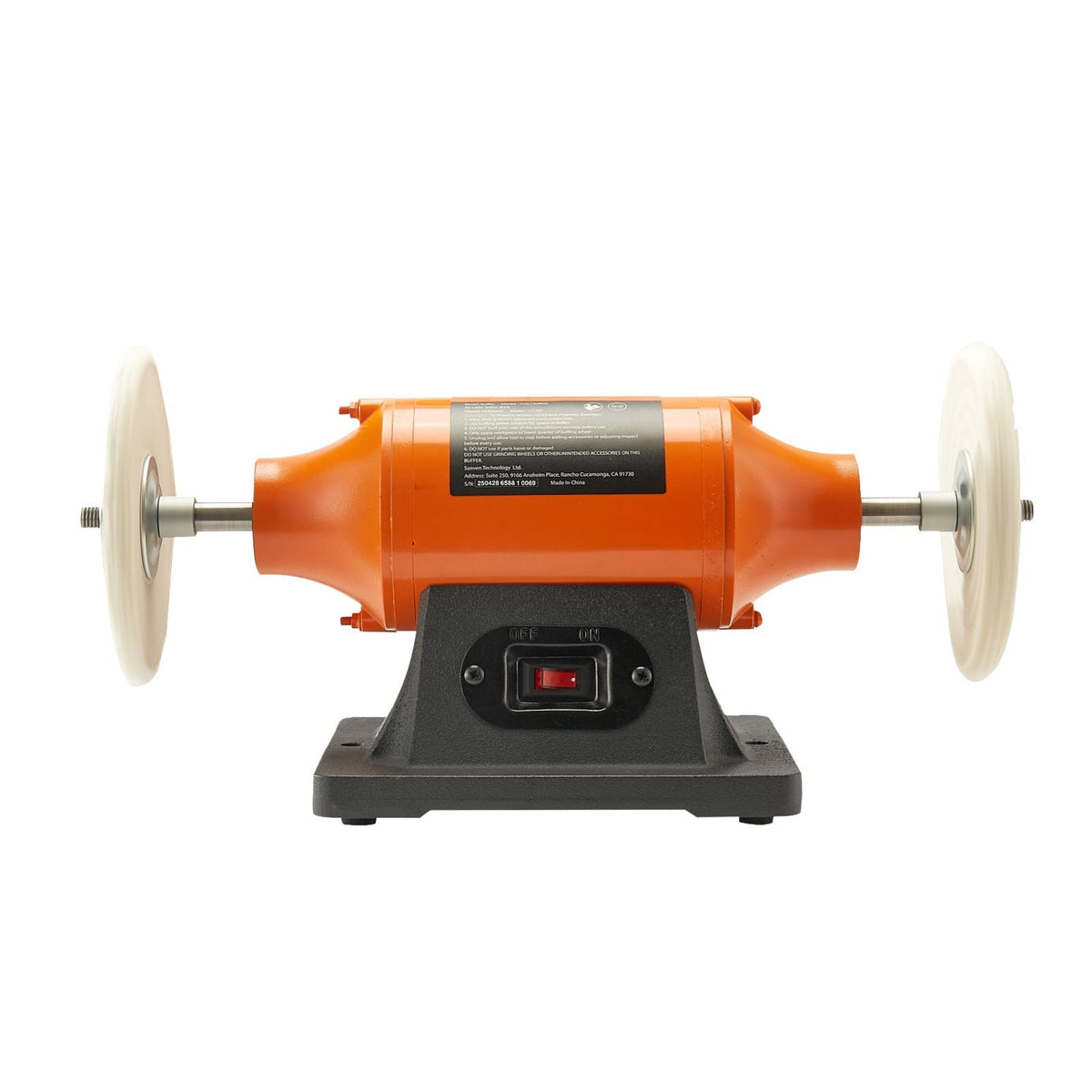 1/2HP Bench Buffer Polisher, 6-inch Bench Polishing Buffing Machine, 3450RPM Single Speed Benchtop Polisher with 2PCS Cloth Wheels & Cast Iron Base for Metal, Jewelry, Wood Polishing