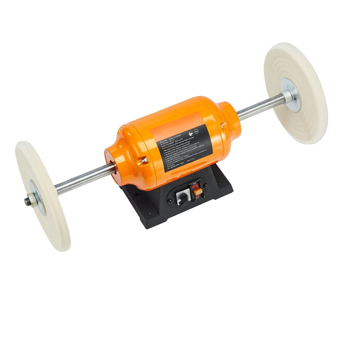 1/2HP Bench Buffer Polisher, 8-inch Bench Polishing Buffing Machine, 1725RPM/3450RPM Dual Speed Benchtop Polisher with 2PCS Cotton Wheels & Cast Iron Base for Metal, Jewelry, Wood Polishing