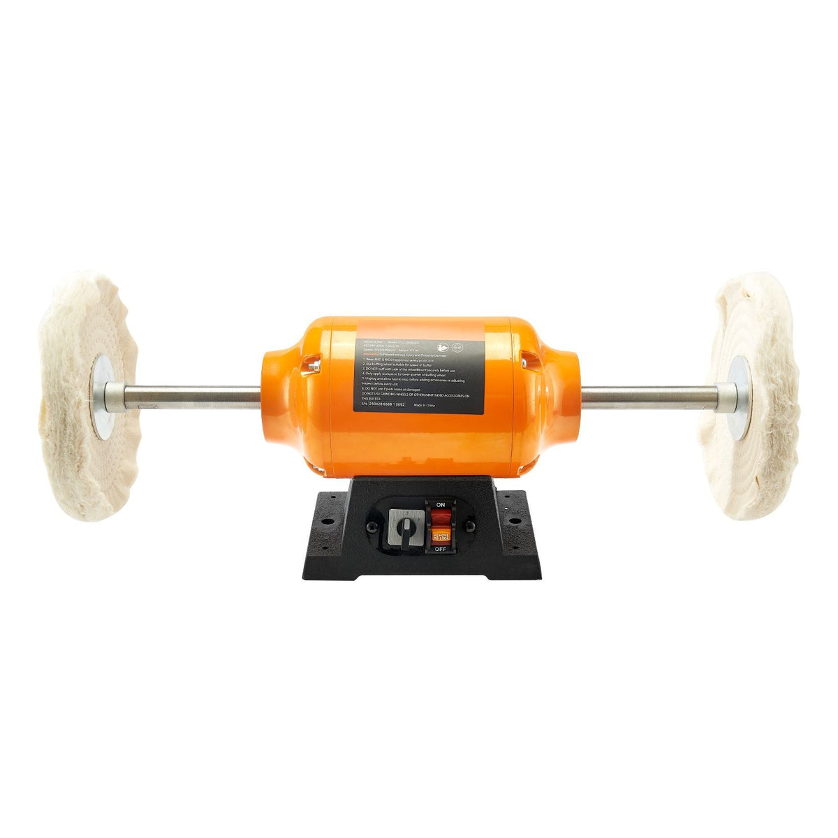 1/2HP Bench Buffer Polisher, 8-inch Bench Polishing Buffing Machine, 1725RPM/3450RPM Dual Speed Benchtop Polisher with 2PCS Cotton Wheels & Cast Iron Base for Metal, Jewelry, Wood Polishing