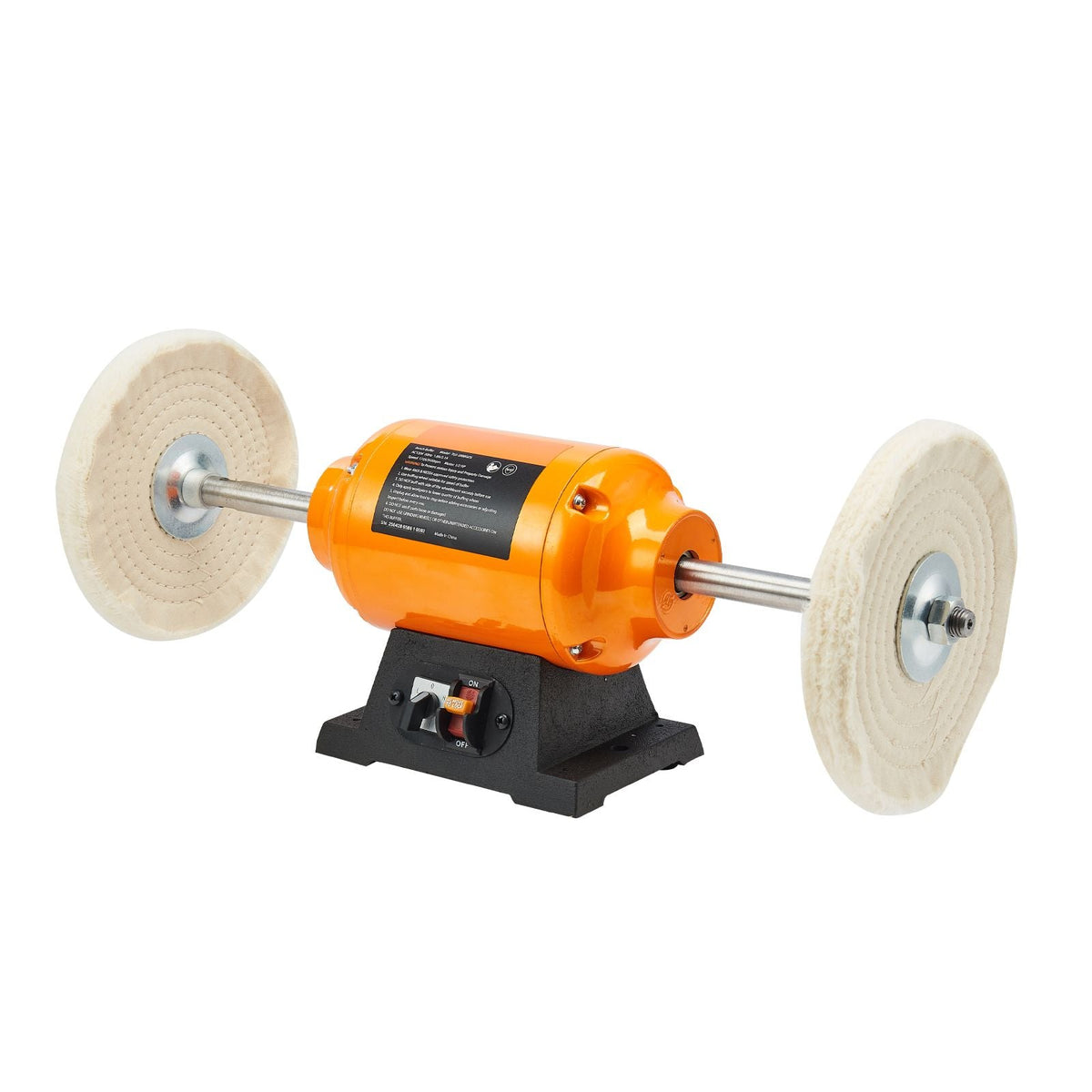 1/2HP Bench Buffer Polisher, 8-inch Bench Polishing Buffing Machine, 1725RPM/3450RPM Dual Speed Benchtop Polisher with 2PCS Cotton Wheels & Cast Iron Base for Metal, Jewelry, Wood Polishing