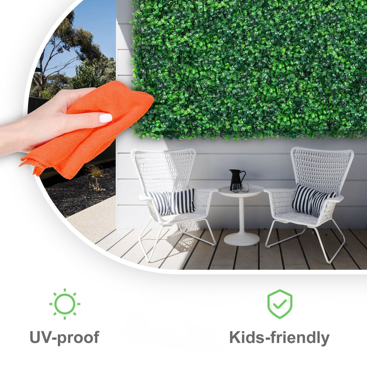 12PCS 20x20inch Artificial Boxwood Panels,Boxwood Hedge Wall Panels,Artificial Grass Backdrop Wall 1.6\",Privacy Hedge Screen UV Protected for Outdoor Indoor Garden Fence Backyard