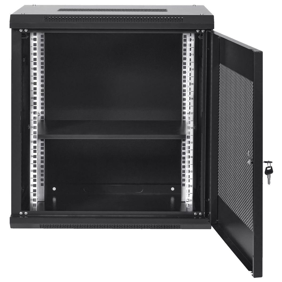 12U Wall Mount Server Cabinet, 15.5'' Depth, Network Rack Enclosure, Supports up to 200 lbs, Secure Locking System, Ideal for IT Hardware, Audio/Video Components