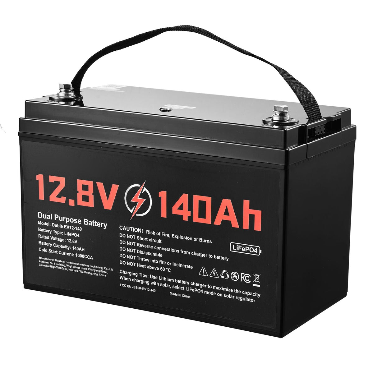 12V 140Ah Dual Purpose LiFePO4 Lithium Battery, 1000 CCA Group 31, Lithium-ion Starter Battery Plus Deep Cycle, Built-in Smart BMS, Car Start-Stop, for Automotive, Trolling Motor, Marine, RV