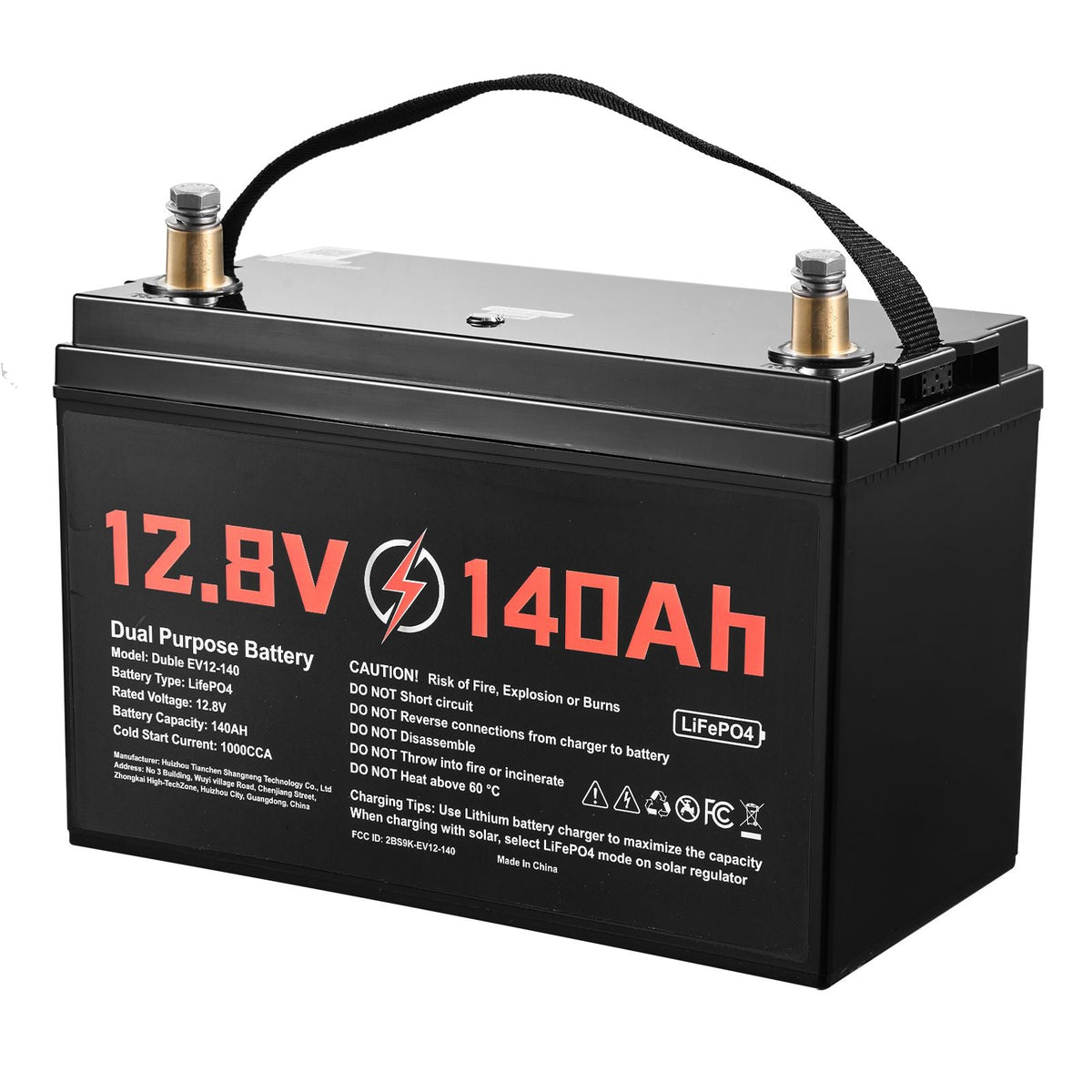 12V 140Ah Dual Purpose LiFePO4 Lithium Battery, 1000 CCA Group 31, Lithium-ion Starter Battery Plus Deep Cycle, Built-in Smart BMS, Car Start-Stop, for Automotive, Trolling Motor, Marine, RV