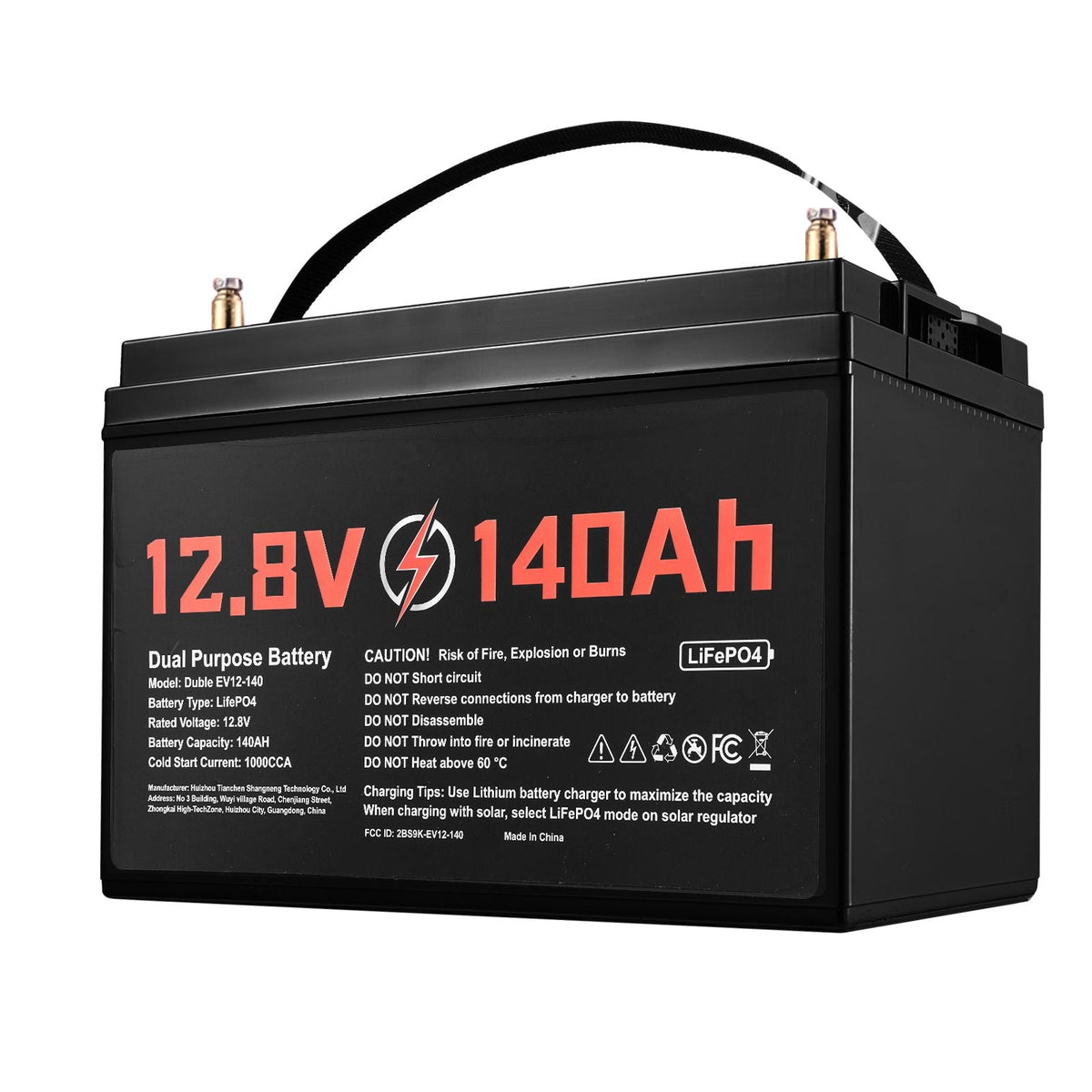 12V 140Ah Dual Purpose LiFePO4 Lithium Battery, 1000 CCA Group 31, Lithium-ion Starter Battery Plus Deep Cycle, Built-in Smart BMS, Car Start-Stop, for Automotive, Trolling Motor, Marine, RV
