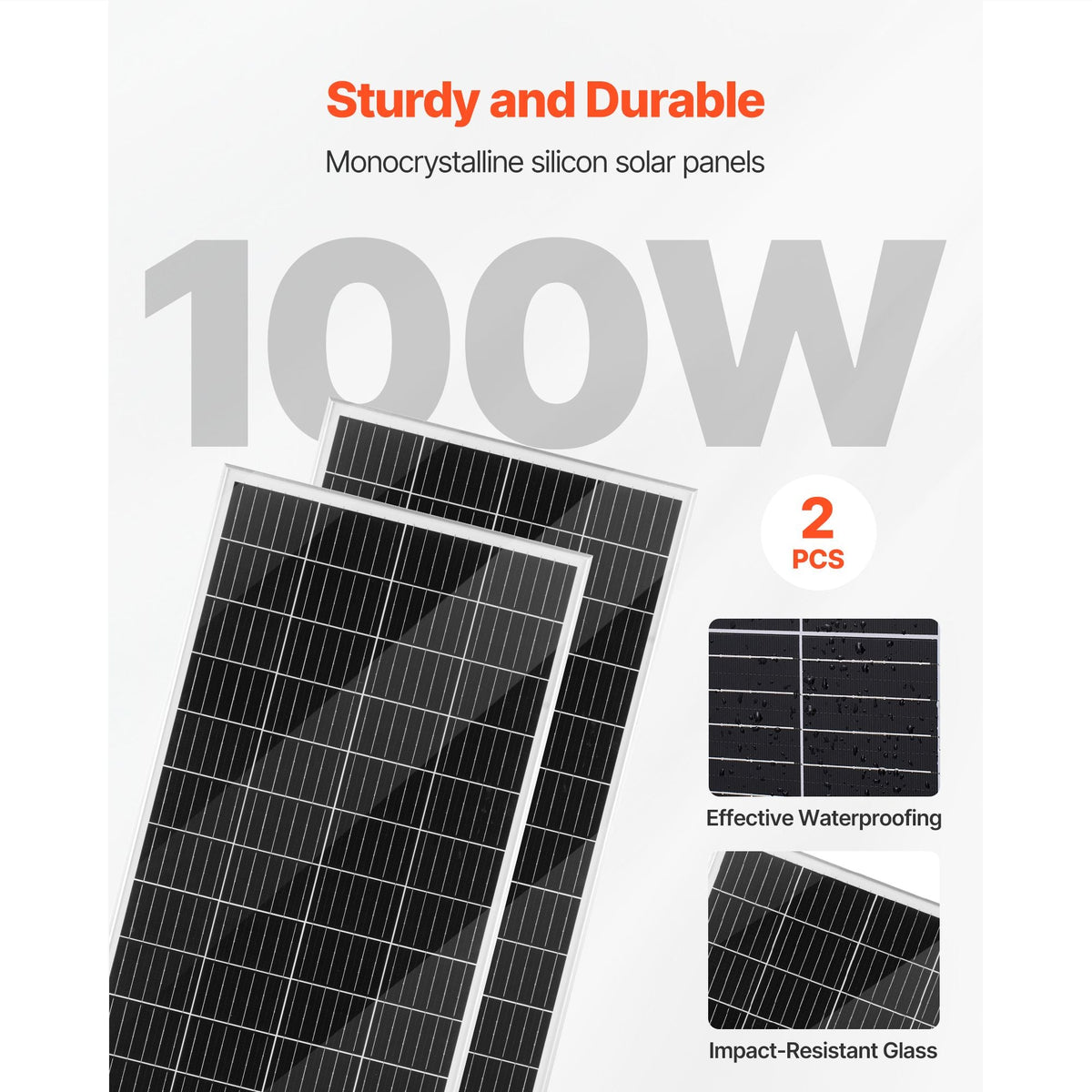 12V 400W Solar Wind Power Kit, 2PCS 100W Monocrystalline Solar Panels + 200W Wind Turbine + MPPT Wind/Solar Hybrid System Controller for Home RV Boat Camping Off-Grid Applications