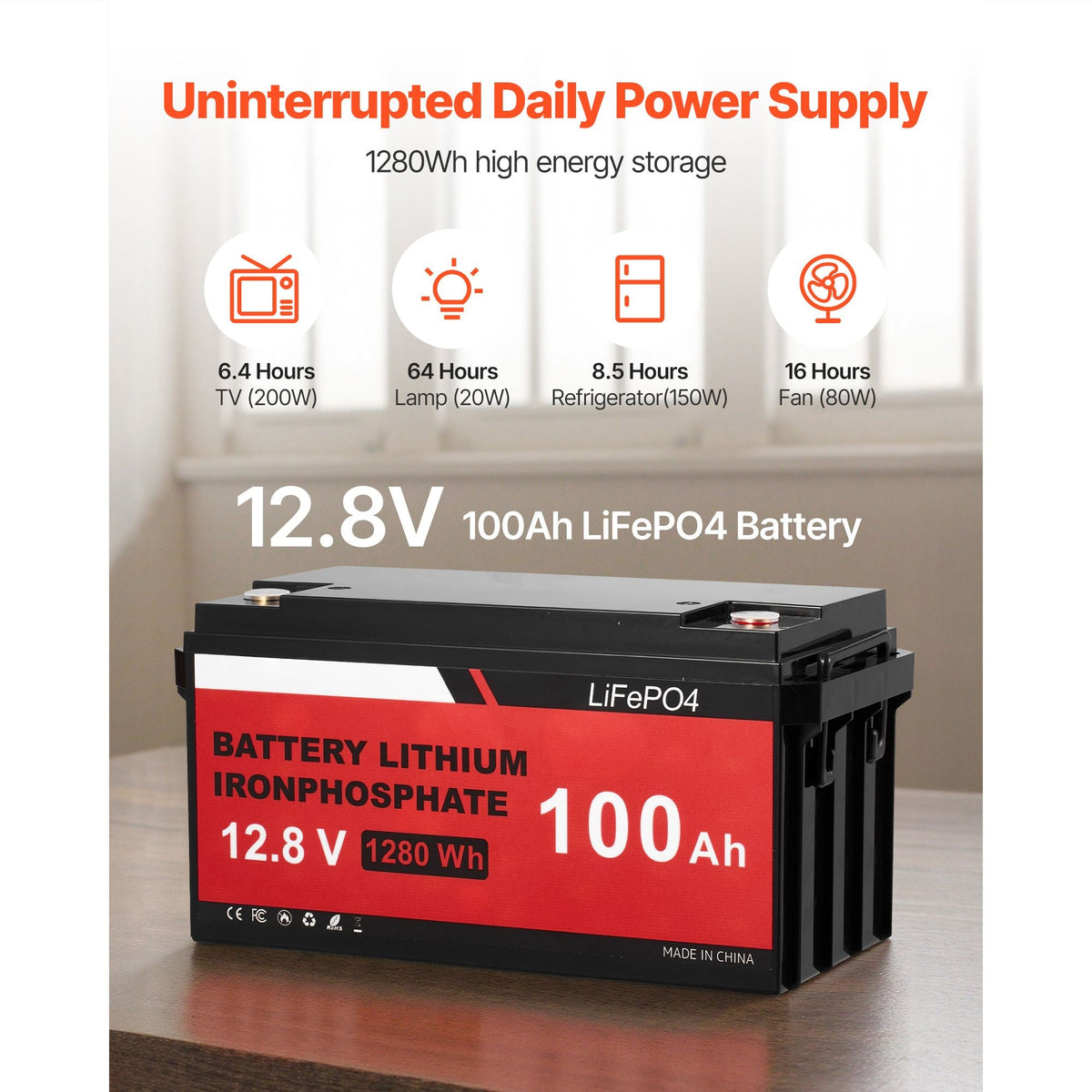 12V 600W Solar Wind Power Kit, 2PCS 100W Solar Panel + 400W Wind Turbine + 12.8V 100Ah LiFePO4 Battery + 1000W Power Inverter + MPPT Wind/Solar Hybrid Controller for Home RV Boat Farm Off-Grid
