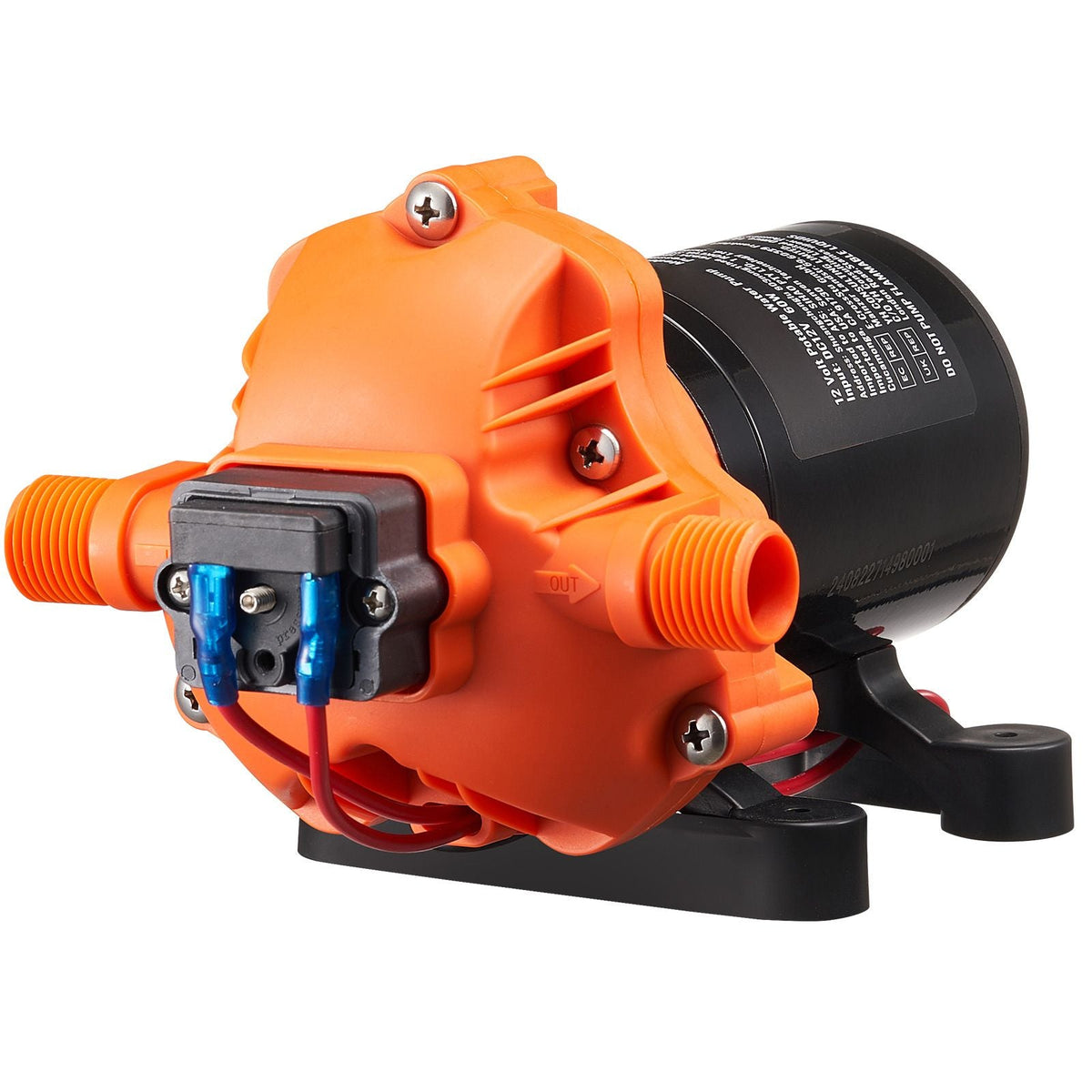 12V Diaphragm Pump, 1.8 GPM (6.81 L/min), 3-Chamber 12 Volt DC Water Pump with Automatic Pressure Switch 40-100 PSI Adjustable, 60 PSI, 1/2'' MNPT Port, for RV Yacht Food Truck Camper Marine