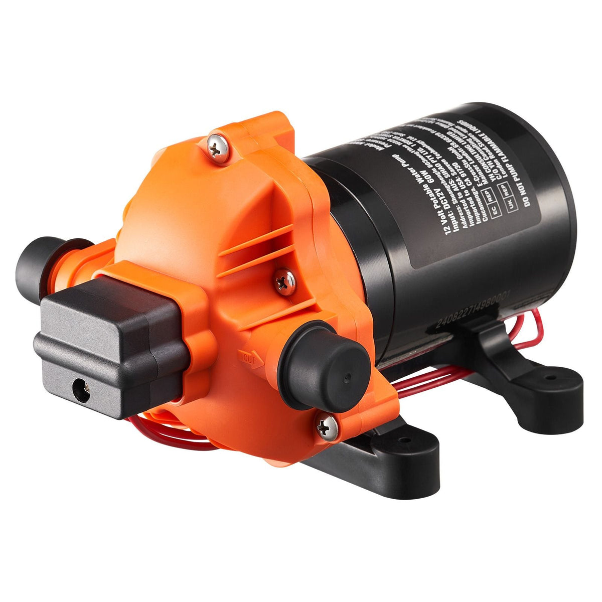 12V Diaphragm Pump, 1.8 GPM (6.81 L/min), 3-Chamber 12 Volt DC Water Pump with Automatic Pressure Switch 40-100 PSI Adjustable, 60 PSI, 1/2'' MNPT Port, for RV Yacht Food Truck Camper Marine