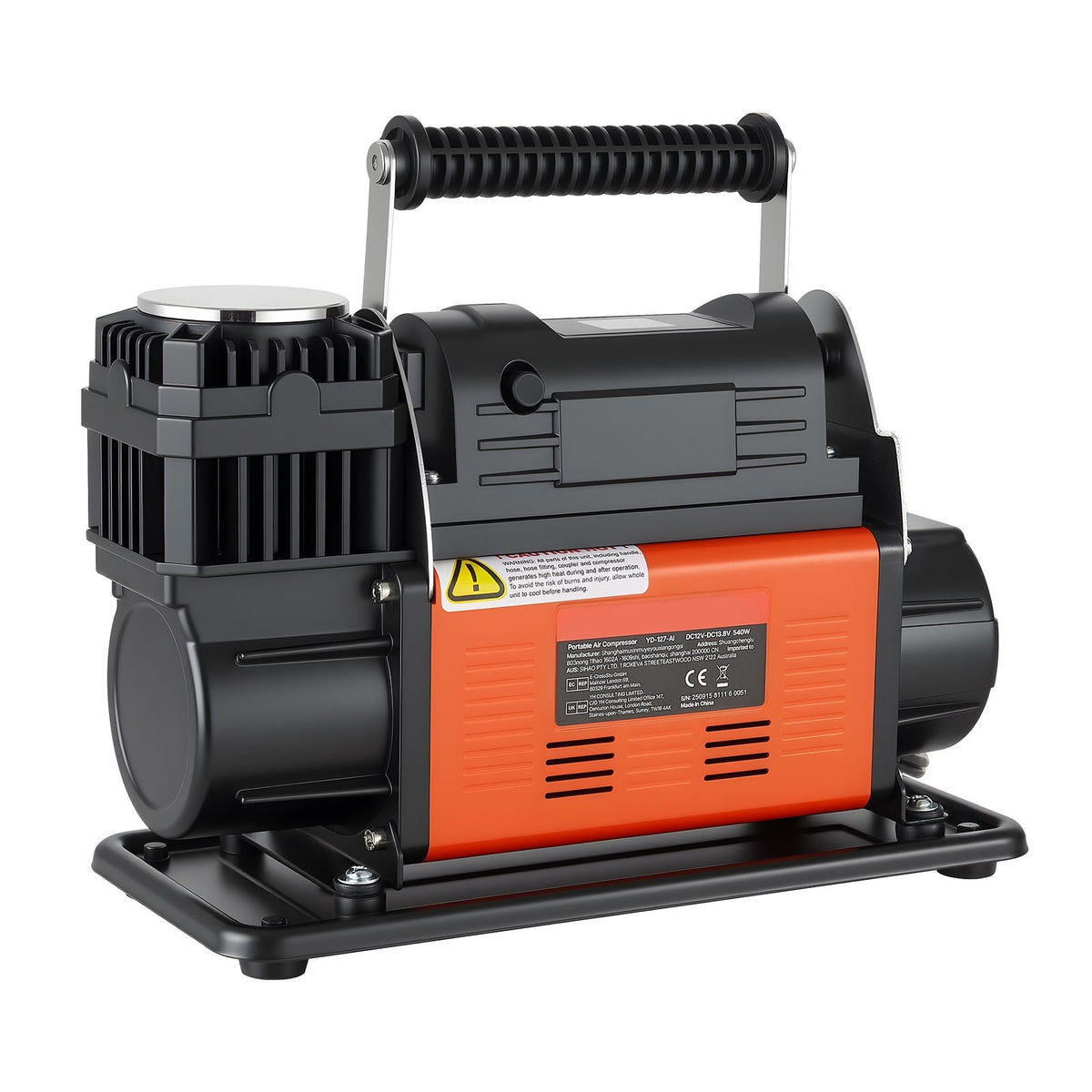 12V Heavy Duty Air Compressor, Auto-Stop Portable Tire Inflator with LCD Digital Display, 7.14 CFM 150PSI Offroad Air Pump with Adapters for Trucks Car SUV 4 x 4 Vehicle RV