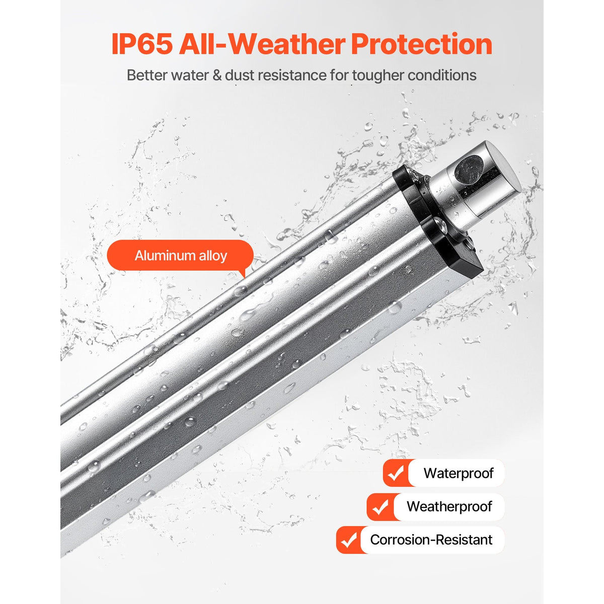 12V Linear Actuator, 40 Inch IP65 Waterproof Linear Actuator, 675lbs/3000N 0.2"/s Motion Actuators with Mounting Bracket for Outdoor Use