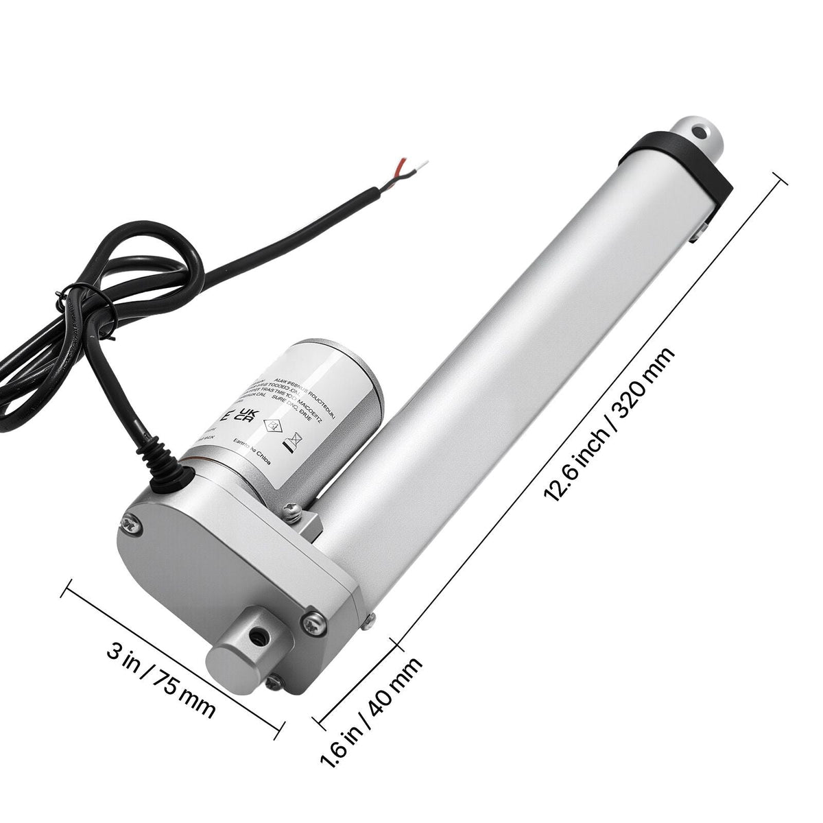 12V Linear Actuator, 8 Inch High Speed 0.6"/s Linear Motion Actuator, 225lbs/1000N with IP54 Protection & Mounting Bracket for Lift Desk, Recliner Chairs, Window Door Opener
