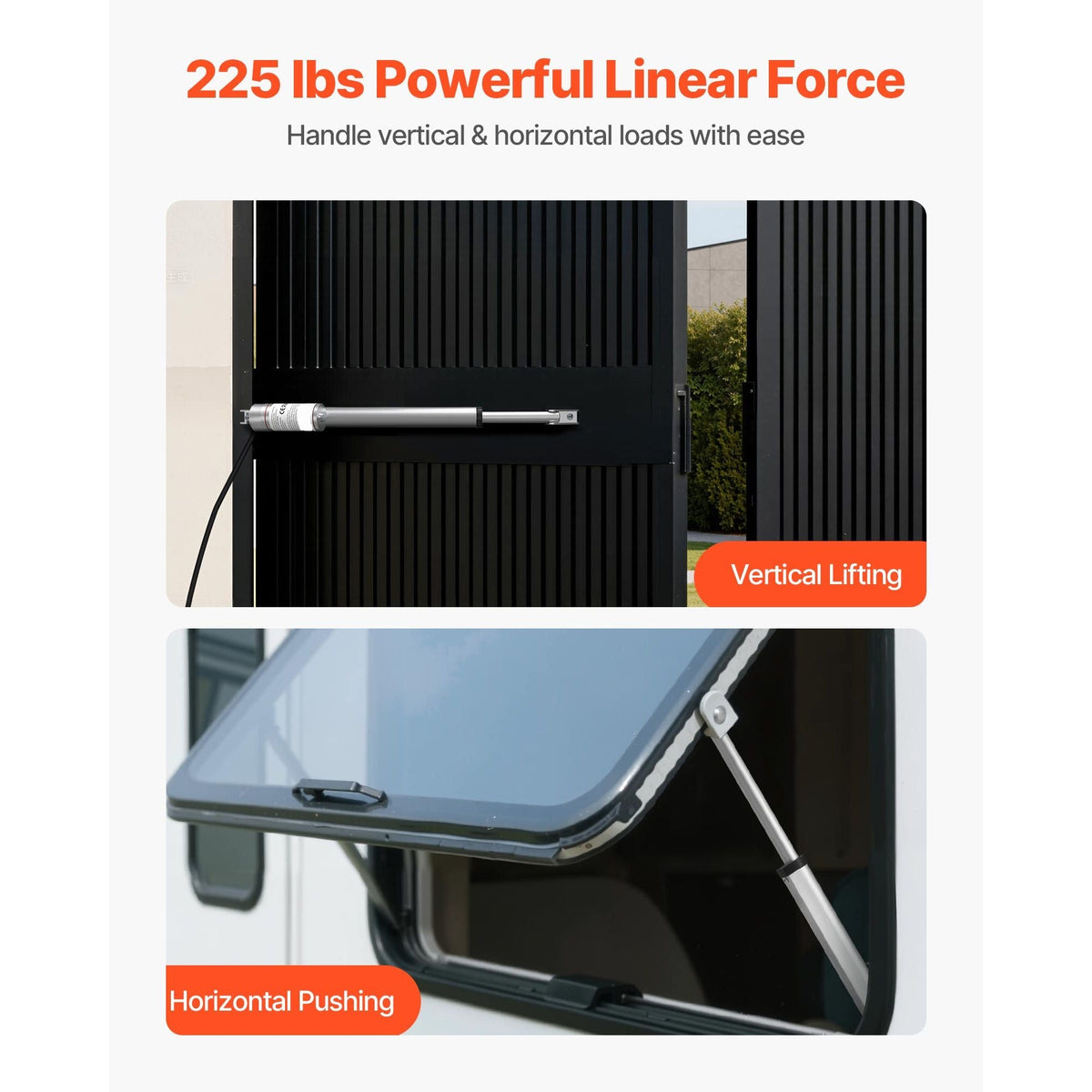 12V Linear Actuator, 8 Inch High Speed 0.6"/s Linear Motion Actuator, 225lbs/1000N with IP54 Protection & Mounting Bracket for Lift Desk, Recliner Chairs, Window Door Opener