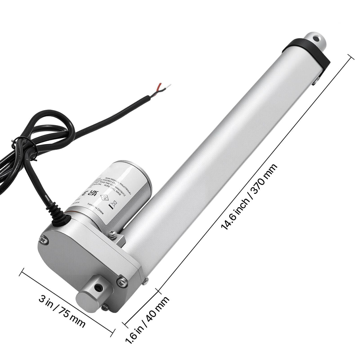 12V Linear Actuator, 9.84 Inch High Speed 0.6"/s Linear Motion Actuator, 225lbs/1000N with IP54 Protection & Mounting Bracket for Lift Desk, Recliner Chairs, Window Door Opener