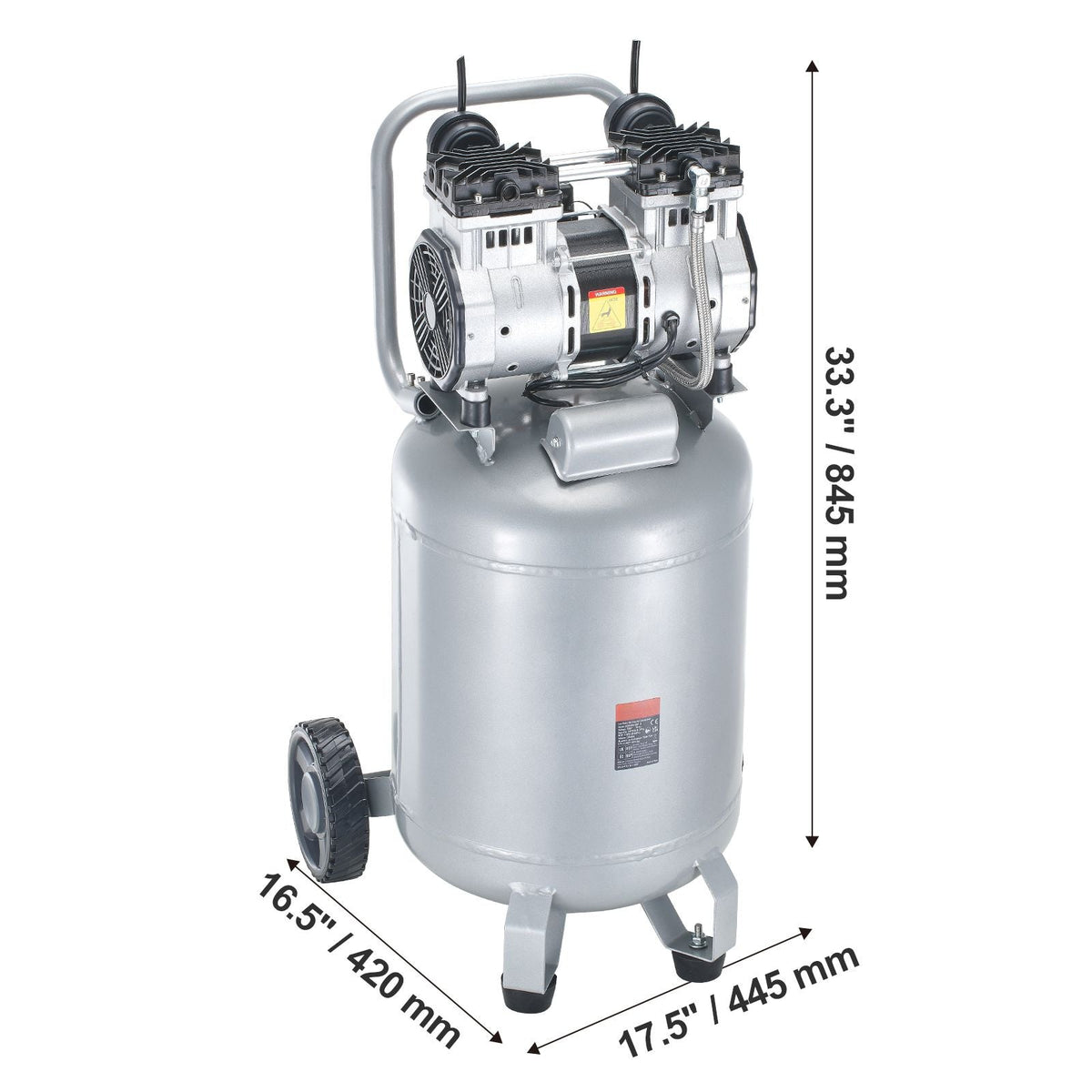 13 Gallon Air Compressor, 2HP 4.6 SCFM@90PSI Oil Free Air Compressor Tank, 66dB Ultra-Quiet Compressor for Tire Inflation, Auto Repair, Woodwork Nailing, Spray Painting (125PSI Max Pressure)