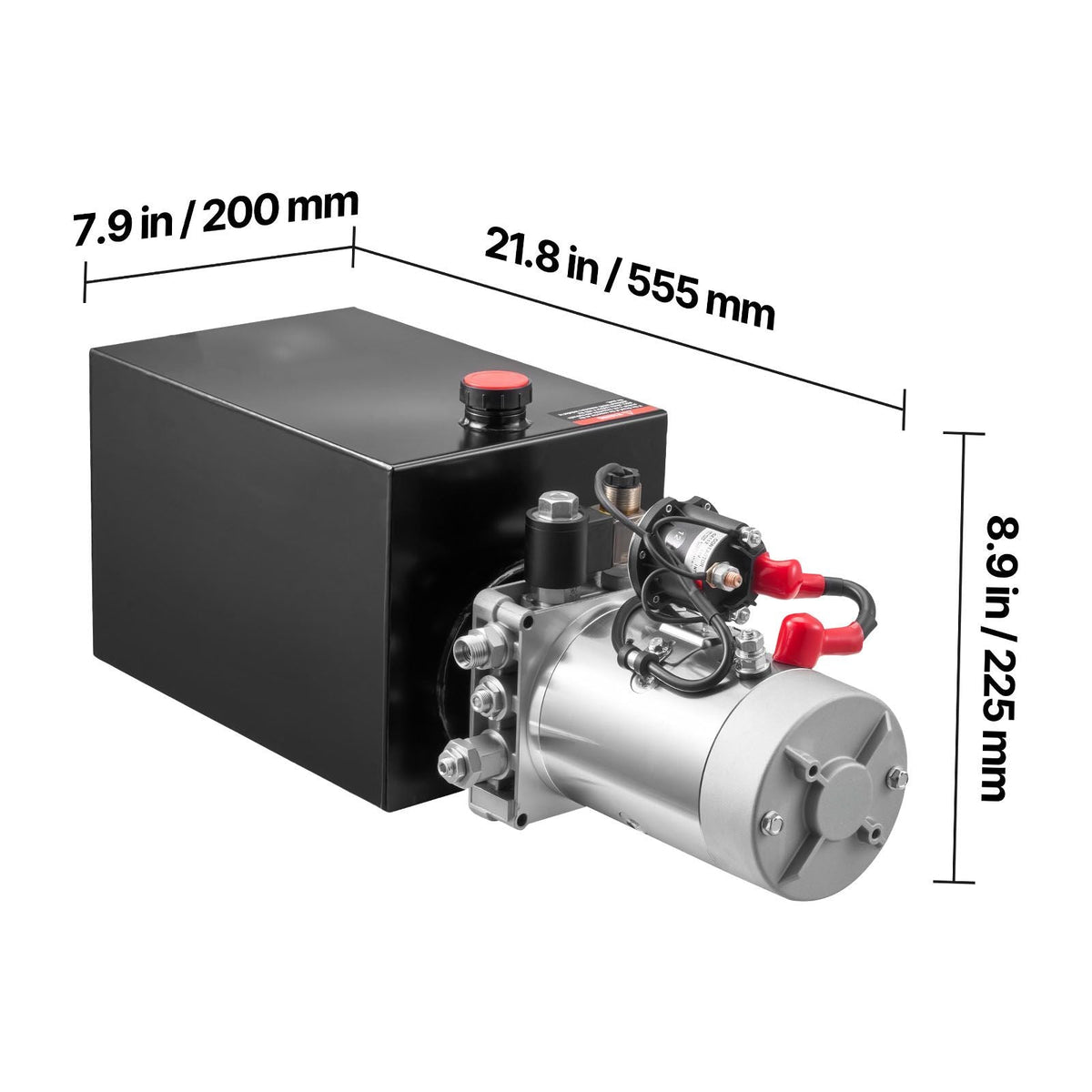 13 Quart Hydraulic Power Unit, Single Acting Dump Trailer Pump, 3200 PSI Max Relief Pressure & 0.91 GPM Flow Rate, DC 12V Hydraulic Pump with Metal Reservoir for Dump Trailer Car Lifting