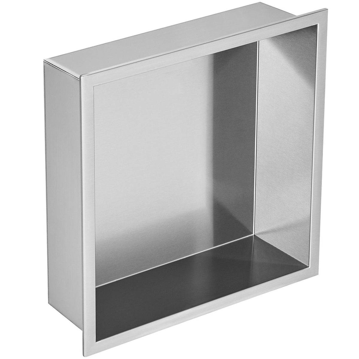 13"x13" No Tile Shower Niche 304 Stainless Steel, Wall-Inserted Niche Recessed Double Shelves, Sealed Waterproof Rust-Resistant Modern Niche for Shower Bathroom Soap Storage, Silver