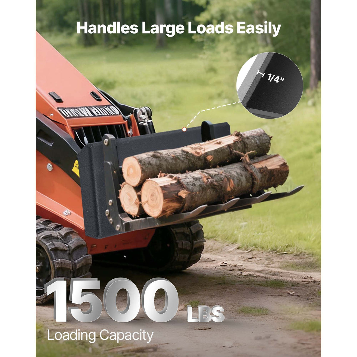 1/4 in Skid Steer Mount Plate, Universal Quick Attach Mount Plate, Easy to Bolt, 1500lbs Load Capacity, Heavy Duty Steel Loader Plates Compatible with Toro Dingo Skid Steers & Tractors