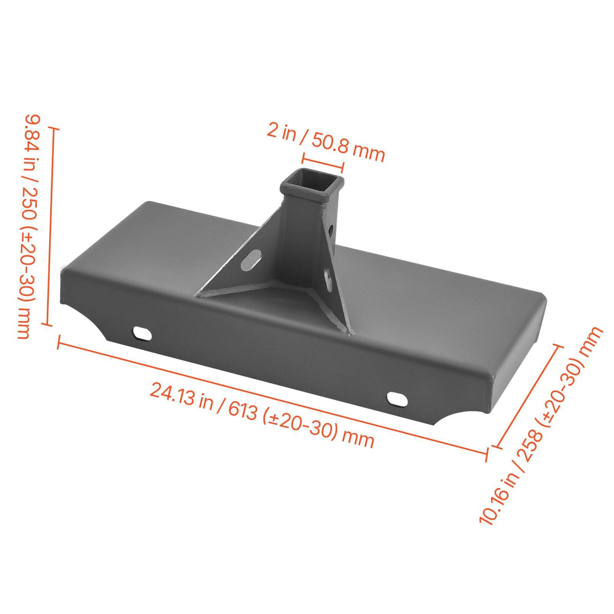 1/4 in Skid Steer Mount Plate with 2" Receiver Hitch, Universal Quick Attach Mount Plate, 1500lbs Capacity, Heavy Duty Steel Loader Plates Compatible with Toro Dingo Skid Steers & Tractors