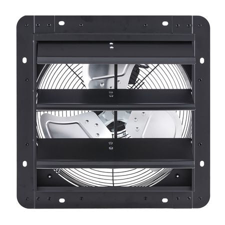 14 inch Shutter Exhaust Fan, Wall Mounted Attic Vent Fan with Variable Speed Controller, 1400 CFM, AC Motor, Heavy-duty Steel, Low Noise for Shed, Garage, Greenhouse Ventilation Cooling, Black