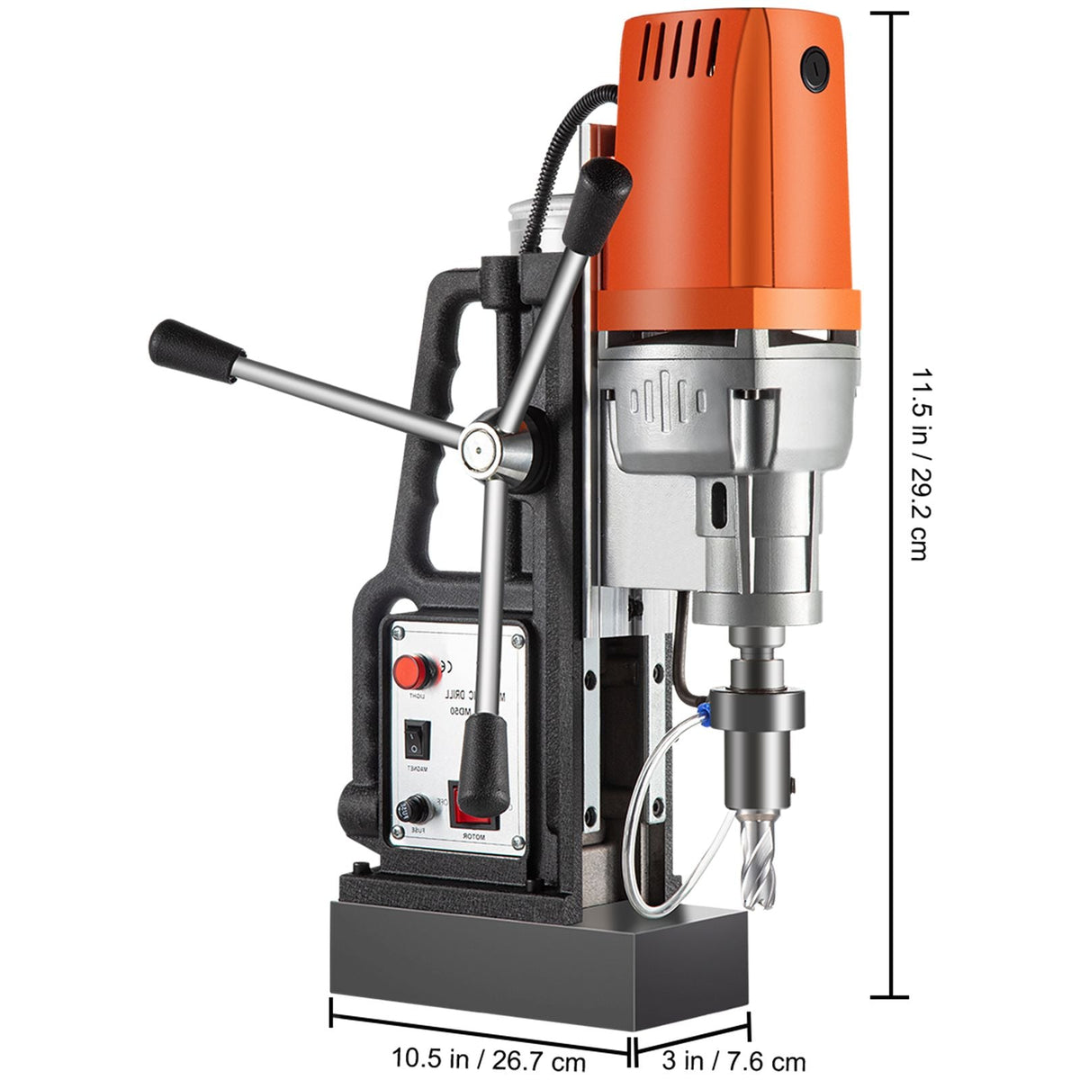 1450W Magnetic Drill Press with 2 Inch Boring Diameter Annular Cutter Machine 2900 LBS 6pcs HSS Annular Cutter Bits,850 RPM Drilling Machine for any Surface Home Improvement Industry Railway
