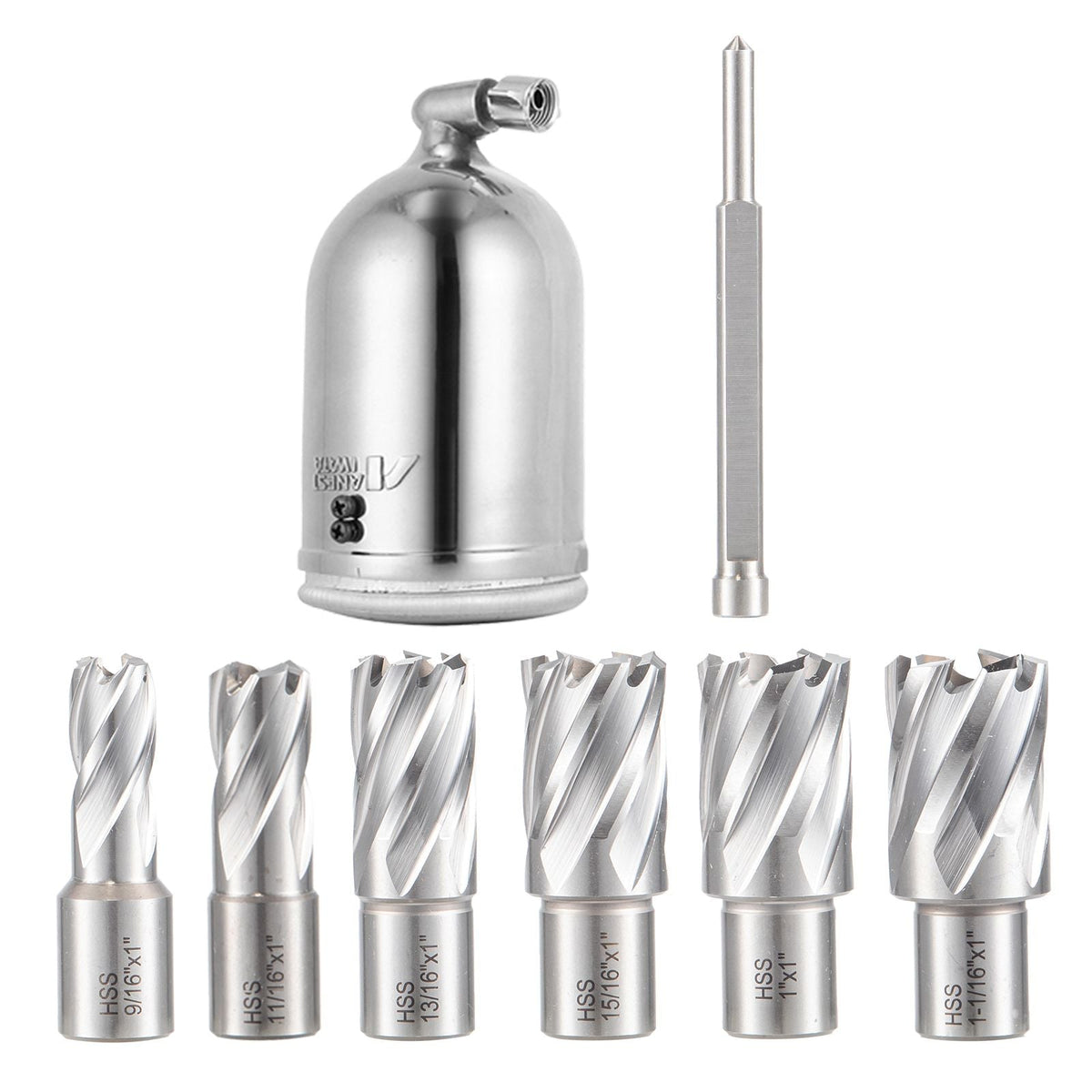 1450W Magnetic Drill Press with 2 Inch Boring Diameter Annular Cutter Machine 2900 LBS 6pcs HSS Annular Cutter Bits,850 RPM Drilling Machine for any Surface Home Improvement Industry Railway
