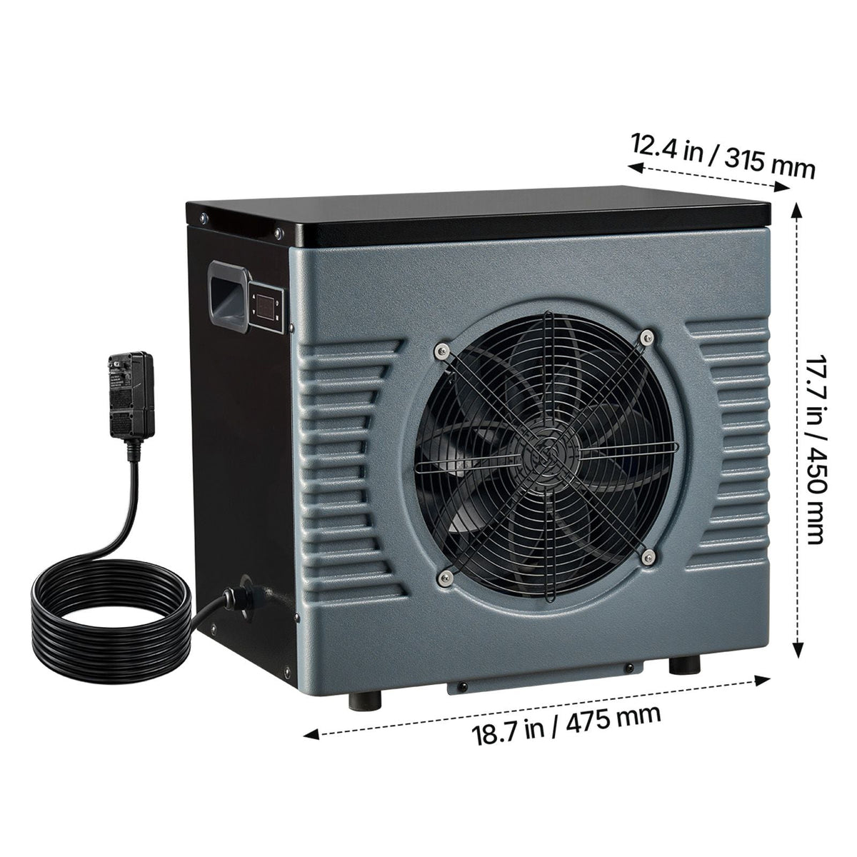 14710 BTU Pool Heat Pump, Electric Pool Heater for Above Ground Up to 3962 Gallons, Max COP 5.13, Heating & Cooling Dual Mode, Low Noise Smart Inverter Compressor, GFCI Protection for Swimming