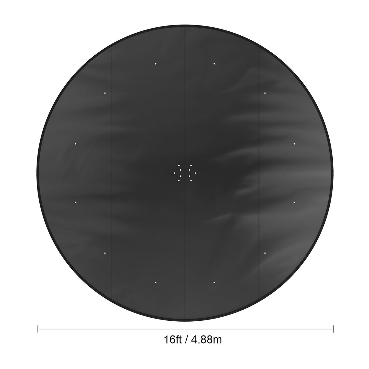 15 Ft Round Pool Cover, Solar Covers for Above Ground Pools, Safety Pool Cover with Drawstring Design, PVC Winter Pool Cover, Waterproof and Dustproof, Black