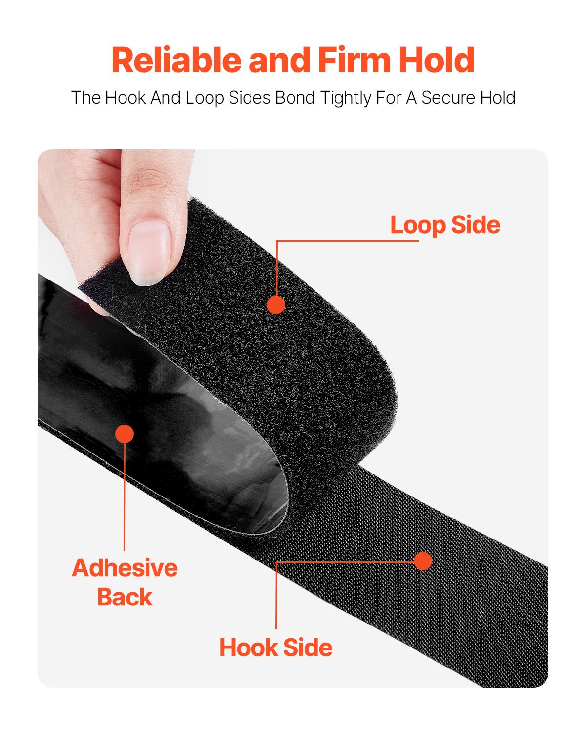 15 ft x 2 in Hook Loop Tape and 16.4 ft x 0.94 in Double-Side Strips, Nylon Self Adhesive Heavy Duty Strips Roll, Sticky Back Fastener Rolls for Home Office School and Crafting, Black + Red