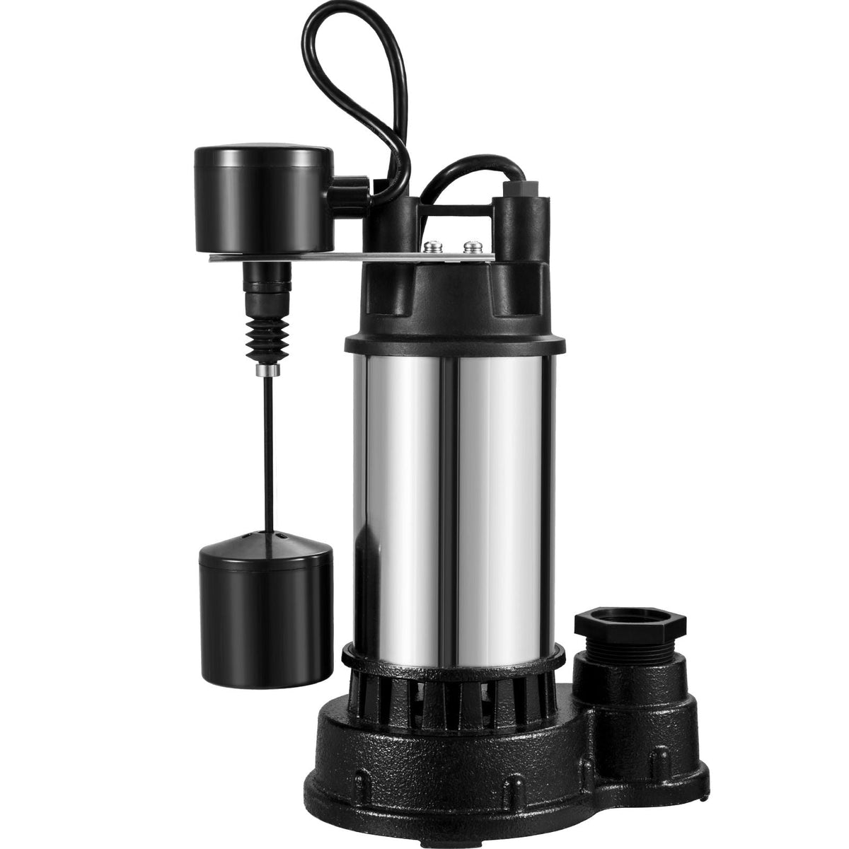 1.5 HP Submersible Cast Iron and Steel Sump Pump, 6000 GPH Submersible Water Pump with Integrated Vertical Float Switch, for Basement Water Basin and Flooding Area Tested to UL Standards