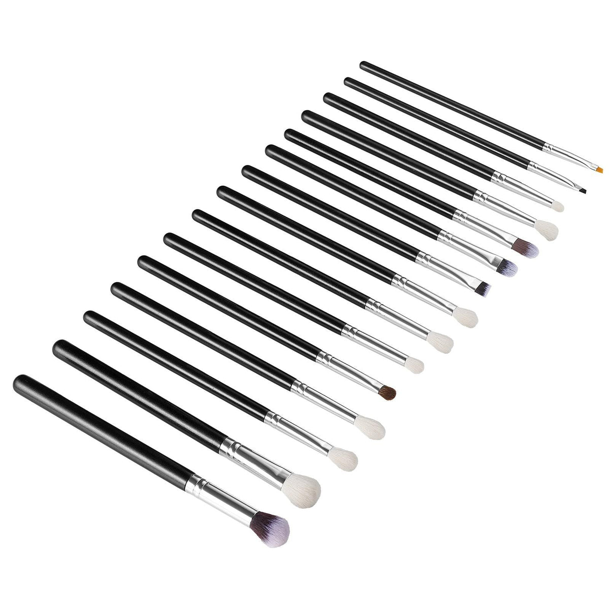 15-Piece Makeup Brush Set for Foundation Blending Eyeshadow, Professional Vegan Brushes with Soft Synthetic Bristles, Ergonomic Wood Handle & Aluminum Ferrule, Portable and Travel-Friendly
