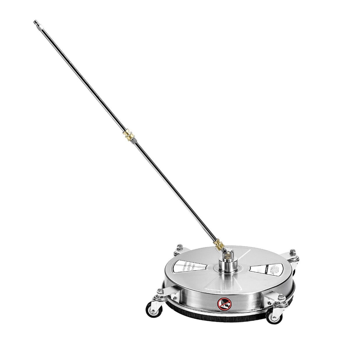 15" Pressure Washer Surface Cleaner, Stainless Steel Pressure Washer Attachments with 4 Wheels, 4000 Max PSI, 1/4 Quick Connector, 2 Spray Nozzles, 2 Extended Wands for Concrete, Patio, Deck