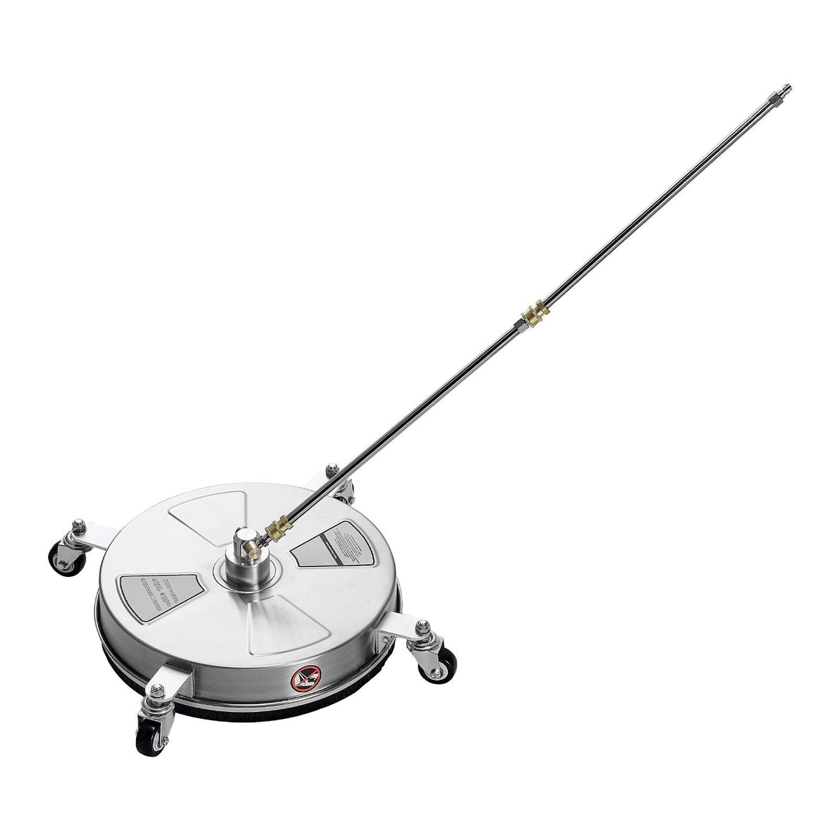15" Pressure Washer Surface Cleaner, Stainless Steel Pressure Washer Attachments with 4 Wheels, 4000 Max PSI, 1/4 Quick Connector, 2 Spray Nozzles, 2 Extended Wands for Concrete, Patio, Deck