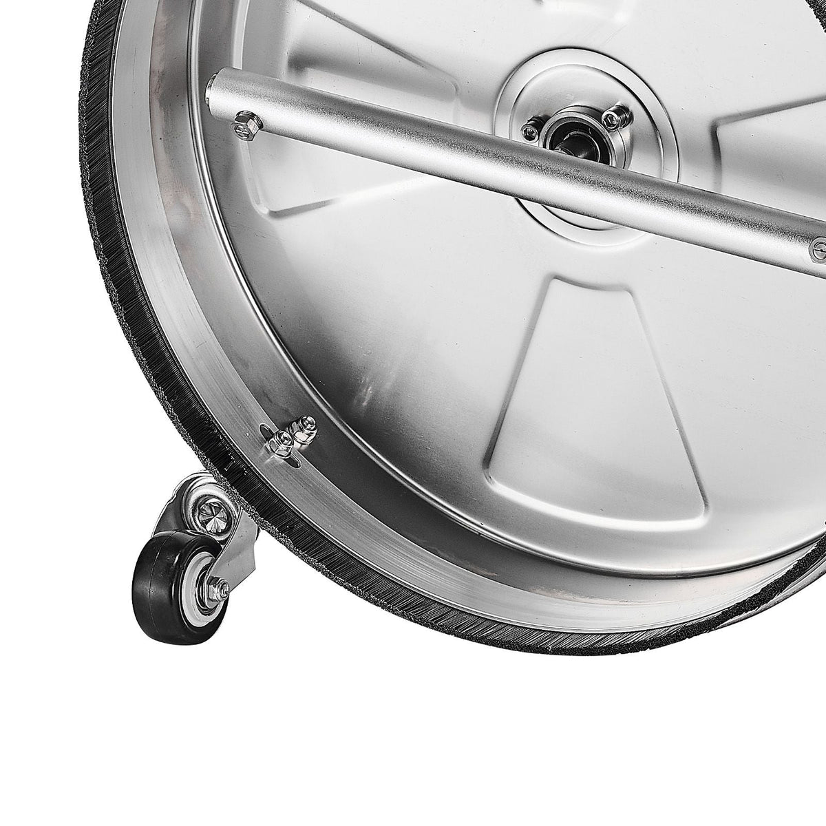 15" Pressure Washer Surface Cleaner, Stainless Steel Pressure Washer Attachments with 4 Wheels, 4000 Max PSI, 1/4 Quick Connector, 2 Spray Nozzles, 2 Extended Wands for Concrete, Patio, Deck
