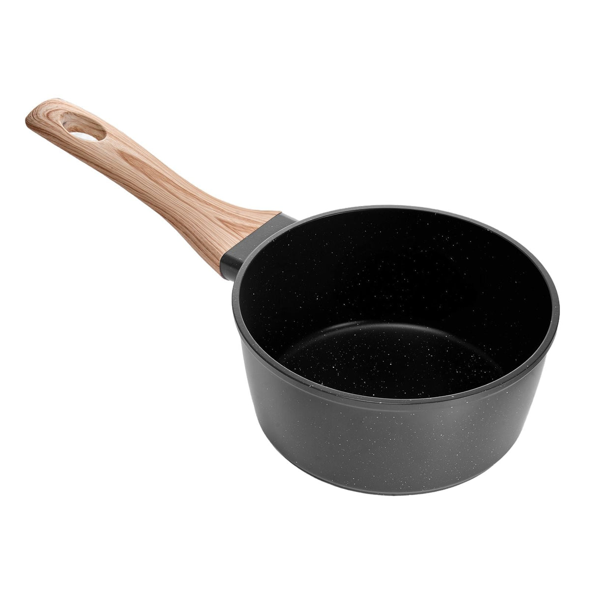 1.5 QT Saucepan, Nonstick Saucepan with Tempered Glass Lid, Multipurpose Cooking Sauce Pot with Detachable Handle, Sauce Pan Small Kitchen Cooking Pot with Coating, Induction Compatible, Black
