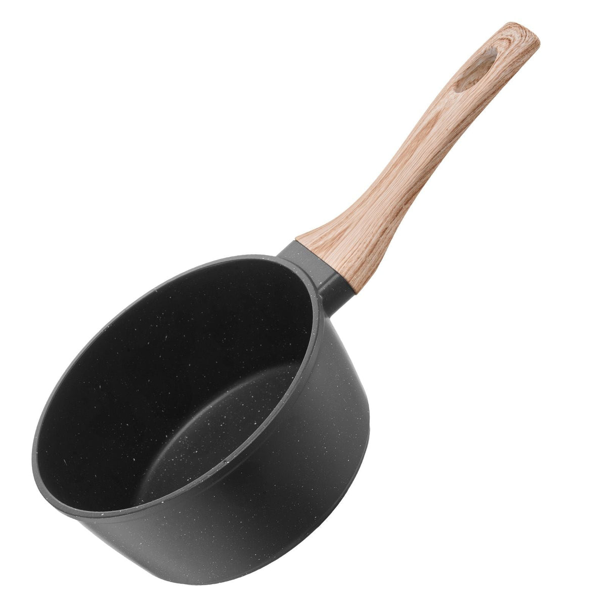 1.5 QT Saucepan, Nonstick Saucepan with Tempered Glass Lid, Multipurpose Cooking Sauce Pot with Detachable Handle, Sauce Pan Small Kitchen Cooking Pot with Coating, Induction Compatible, Black
