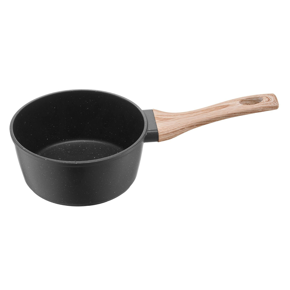 1.5 QT Saucepan, Nonstick Saucepan with Tempered Glass Lid, Multipurpose Cooking Sauce Pot with Detachable Handle, Sauce Pan Small Kitchen Cooking Pot with Coating, Induction Compatible, Black