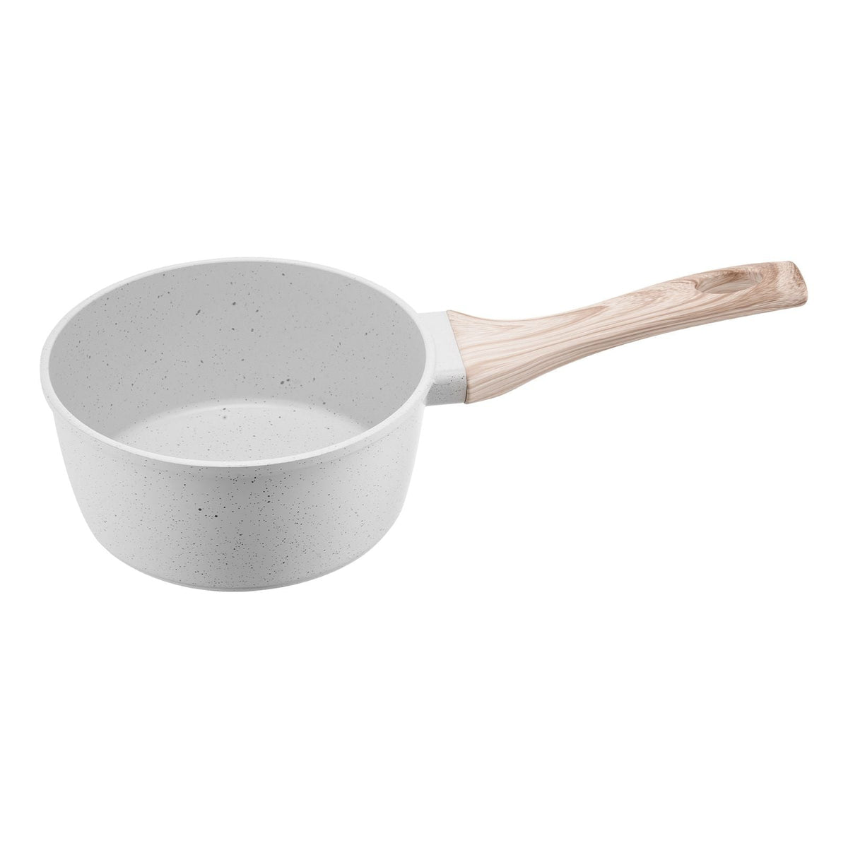 1.5 QT Saucepan, Nonstick Saucepan with Tempered Glass Lid, Multipurpose Cooking Sauce Pot with Detachable Handle, Sauce Pan Small Kitchen Cooking Pot with Coating, Induction Compatible, White