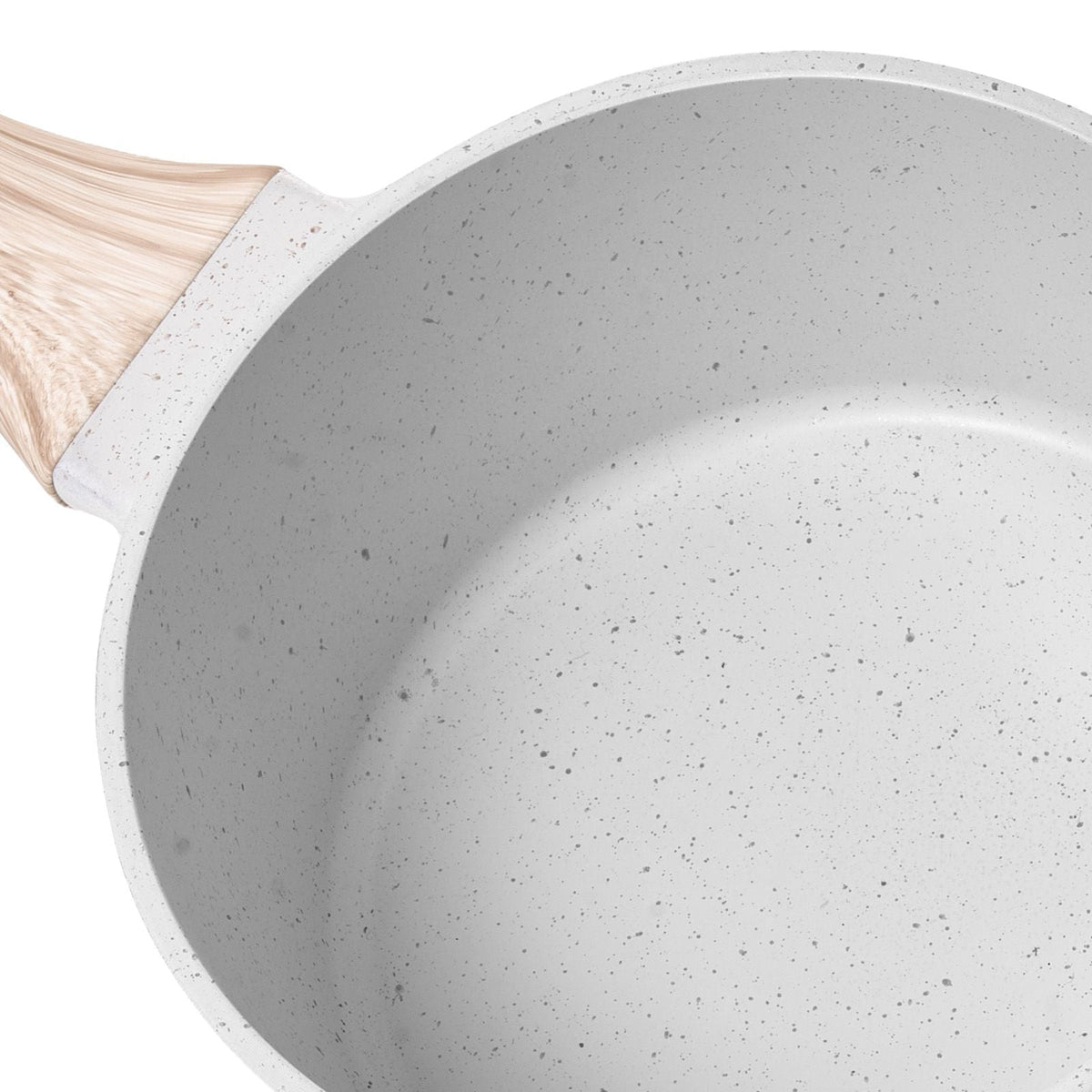 1.5 QT Saucepan, Nonstick Saucepan with Tempered Glass Lid, Multipurpose Cooking Sauce Pot with Detachable Handle, Sauce Pan Small Kitchen Cooking Pot with Coating, Induction Compatible, White