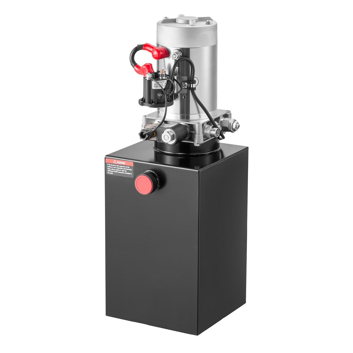15 Quart Hydraulic Power Unit, Single Acting Dump Trailer Pump, 3200 PSI Max Relief Pressure & 0.91 GPM Flow Rate, DC 12V Hydraulic Pump with Metal Reservoir for Dump Trailer Car Lifting