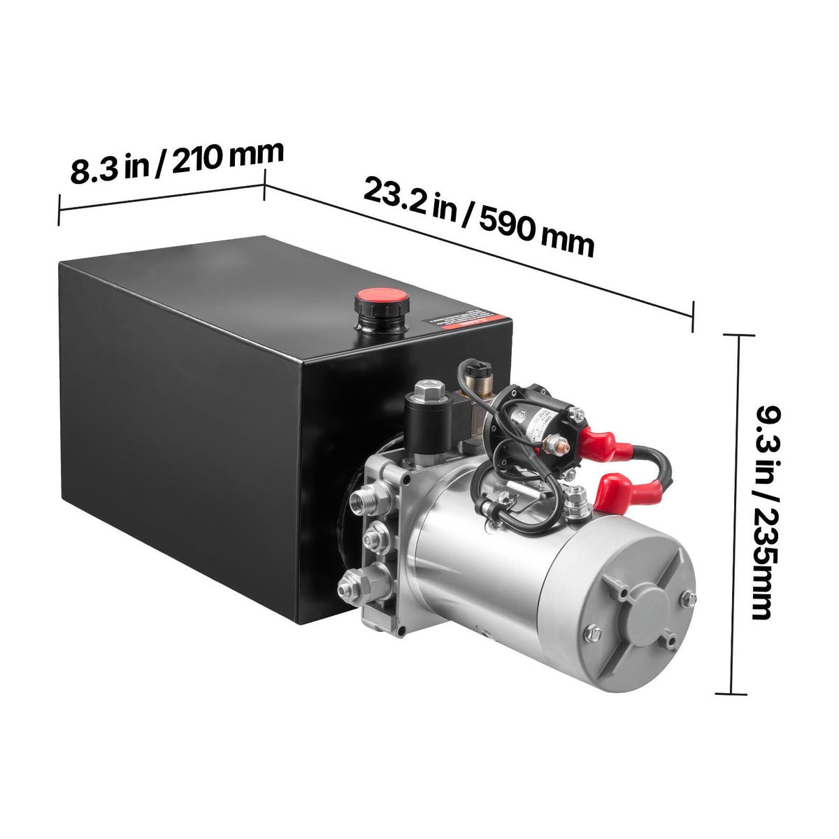 15 Quart Hydraulic Power Unit, Single Acting Dump Trailer Pump, 3200 PSI Max Relief Pressure & 0.91 GPM Flow Rate, DC 12V Hydraulic Pump with Metal Reservoir for Dump Trailer Car Lifting