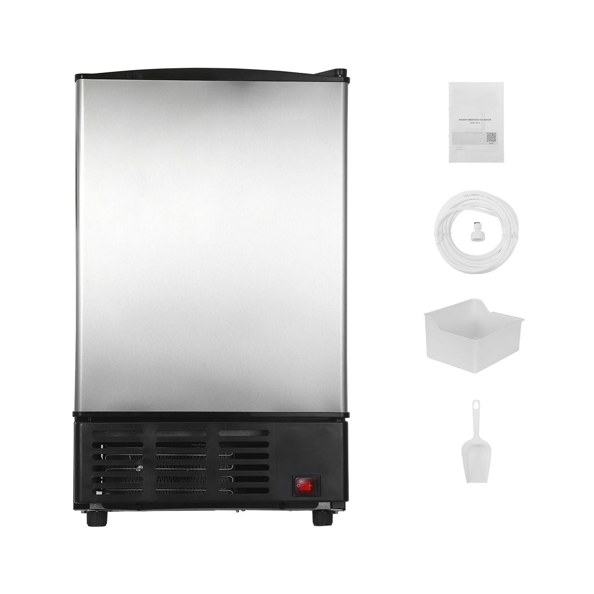15" W Under Counter Ice Maker, 15 LBS/Day Crescent Ice Maker Built-in with 11LBS Storage Bin & Reversible Door, Freestanding Ice-Making Machine for Commercial Home Kitchens - No Drain Required