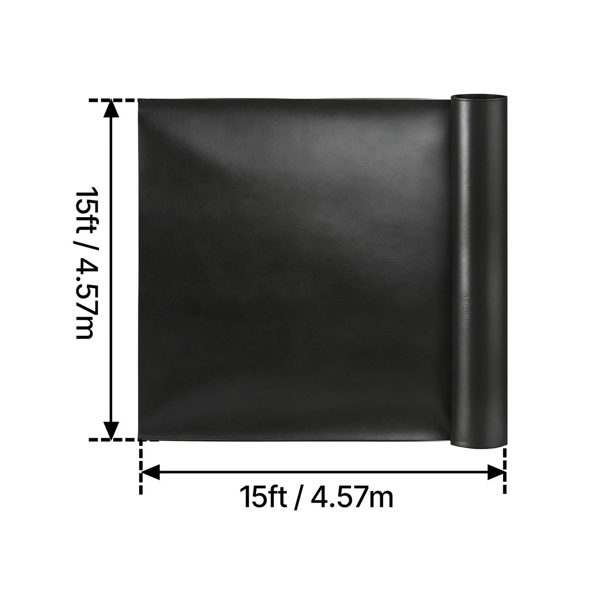 15 x 15 ft Pond Liner, 45 Mil Thickness, EPDM Rubber Material Fish Pond Liner for Outdoor Ponds, Easy to Cut, Durable & Leakproof, for Water Garden, Waterfall, Fishpond, Koi, Fountains, Black