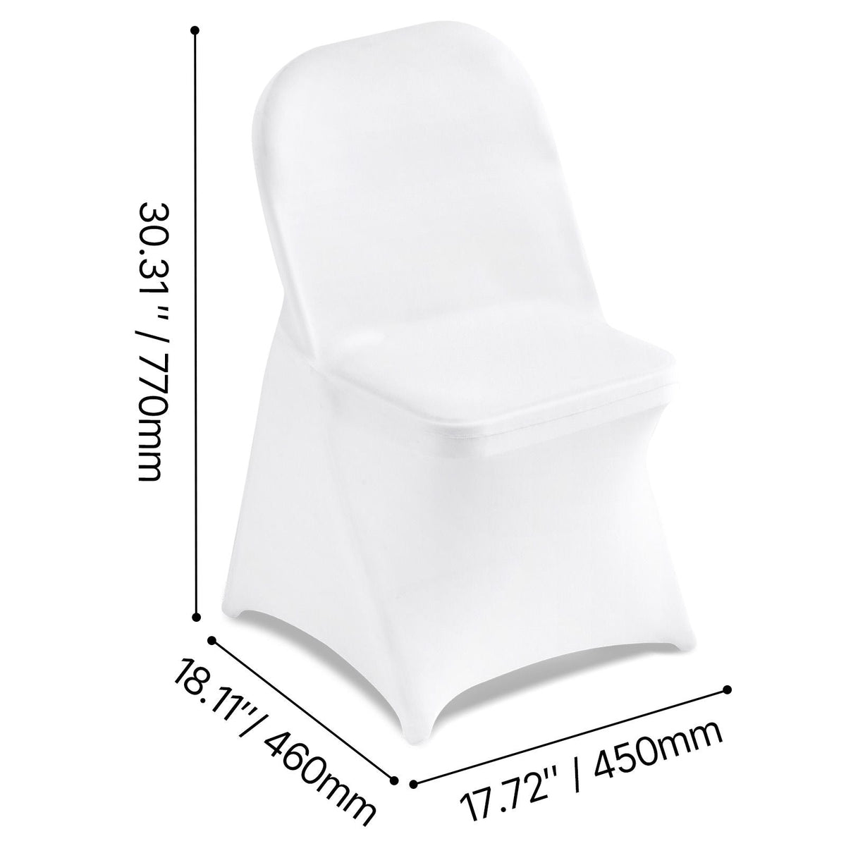 150 Pcs White Chair Covers, Polyester Spandex Chair Cover, Stretch Slipcovers for Wedding Party Dining Banquet Flat-Front Chair Covers, Fits Chair Measures up to 17.72 x 18.11 x 30.31 inch