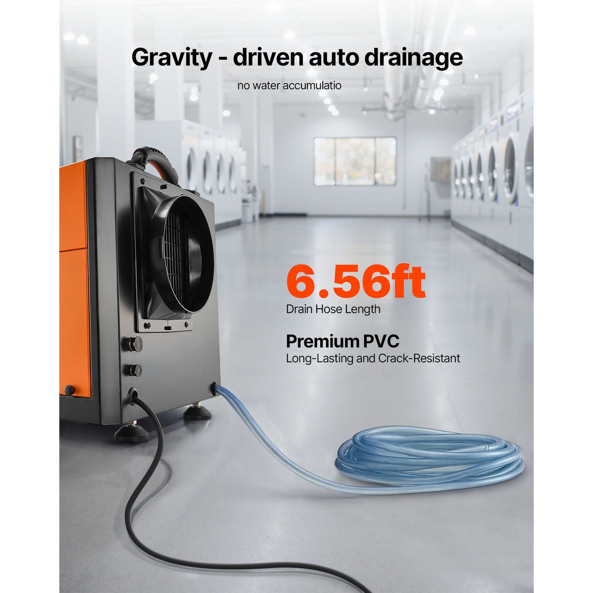 156 Pints Commercial Dehumidifier with Drain Hose, Portable Crawl Space Dehumidifiers for Basement Storage Room Industrial Grade, Auto Defrost/Drainage, Heavy-duty Galvanized Steel, LED Indicate