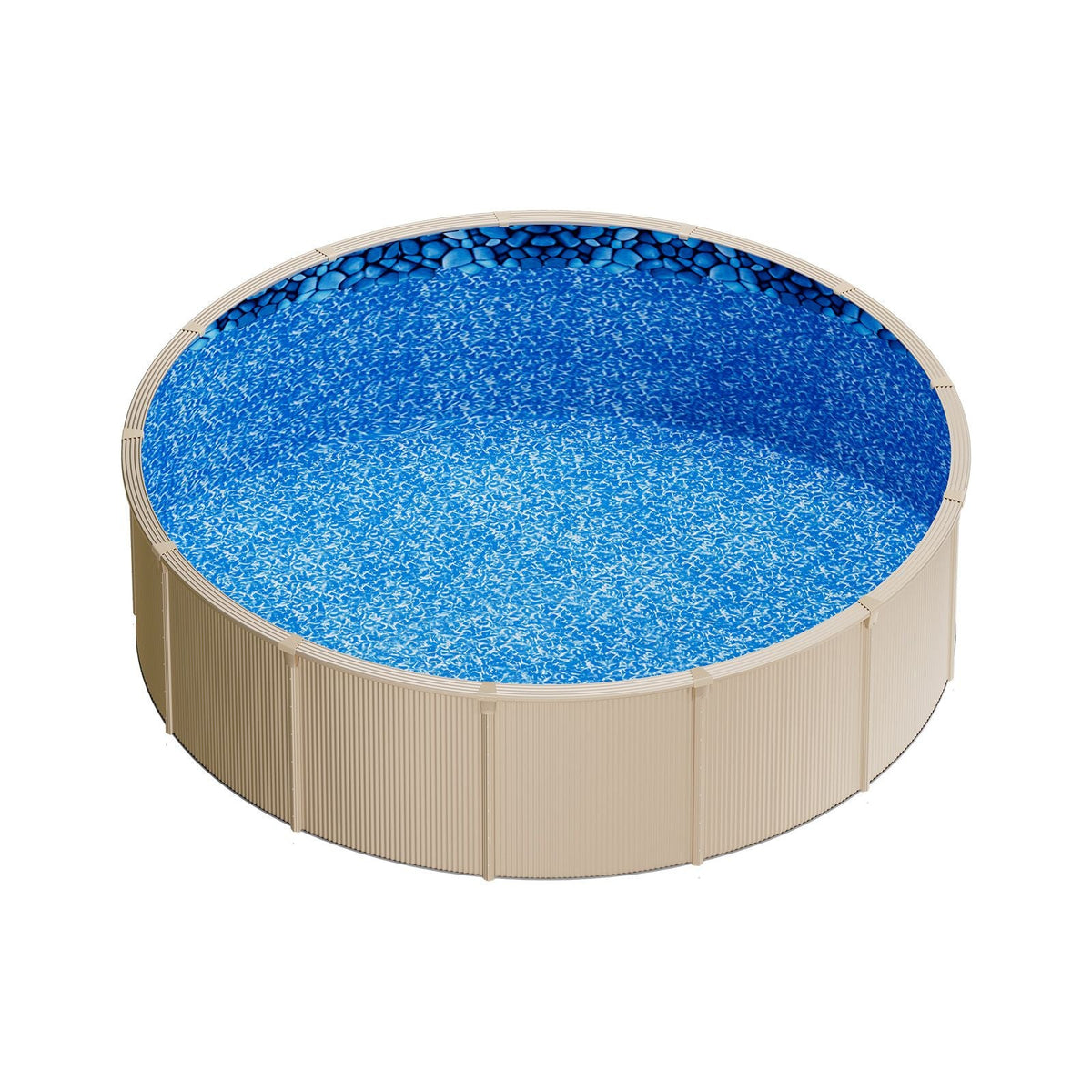 15ft Pool Liner, Round Overlap Swimming Pool Liner for 54 in Wall Height, Premium Vinyl, Easy Install with Leak-Proof Patches, Designed for Steel Sided Above-Ground,Outdoor, Boulder Swirl
