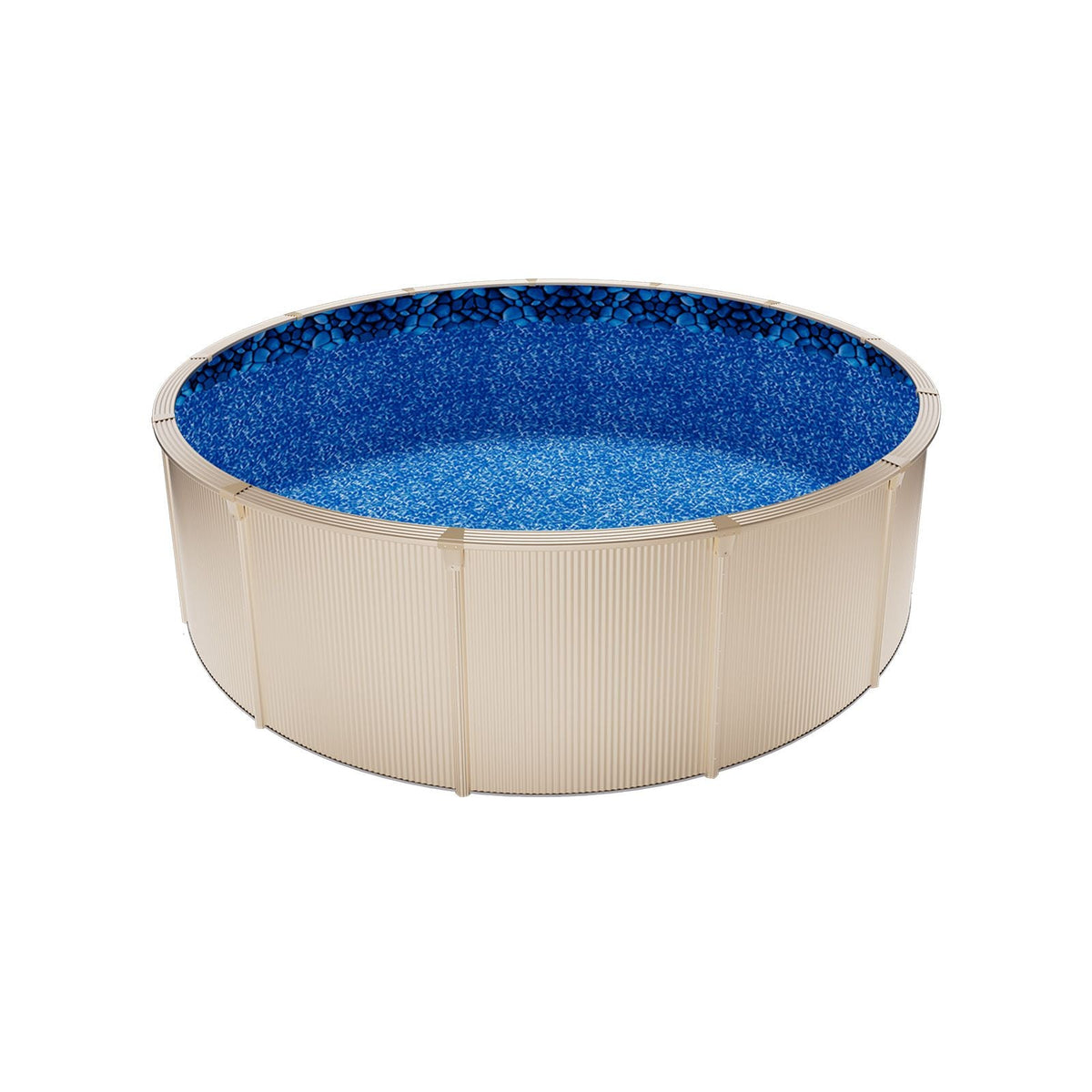 15ft Pool Liner, Round Overlap Swimming Pool Liner for 54 in Wall Height, Premium Vinyl, Easy Install with Leak-Proof Patches, Designed for Steel Sided Above-Ground,Outdoor, Boulder Swirl