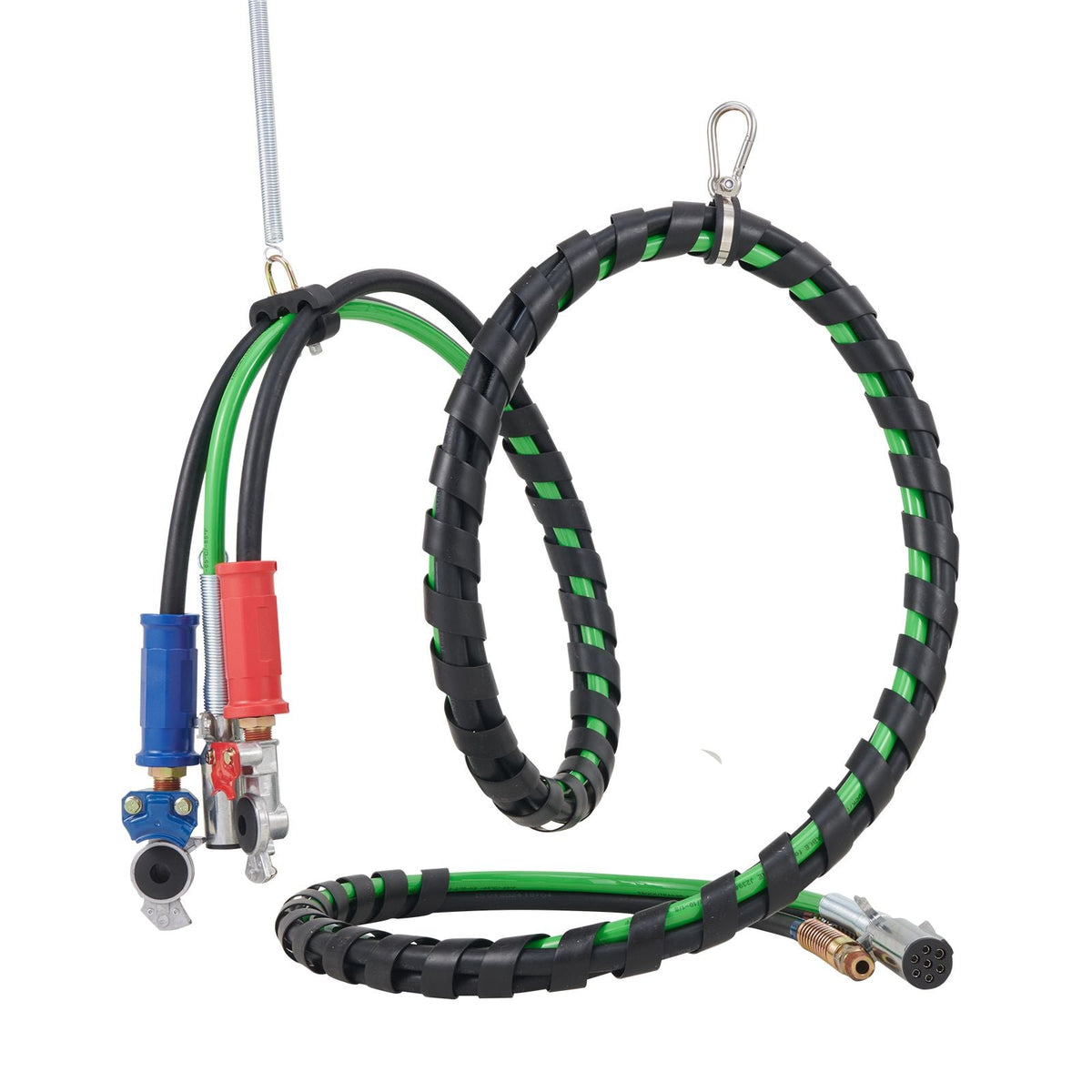 15FT Semi Truck Air Lines Kit with 2PCS Glad Hands, 3-in-1 Air Hoses & 7 Way ABS Electric Power Line, with 2PCS Gladhand Handles, 4PCS Seals and Tender Spring Kit for Semi Truck Trailer Tractor
